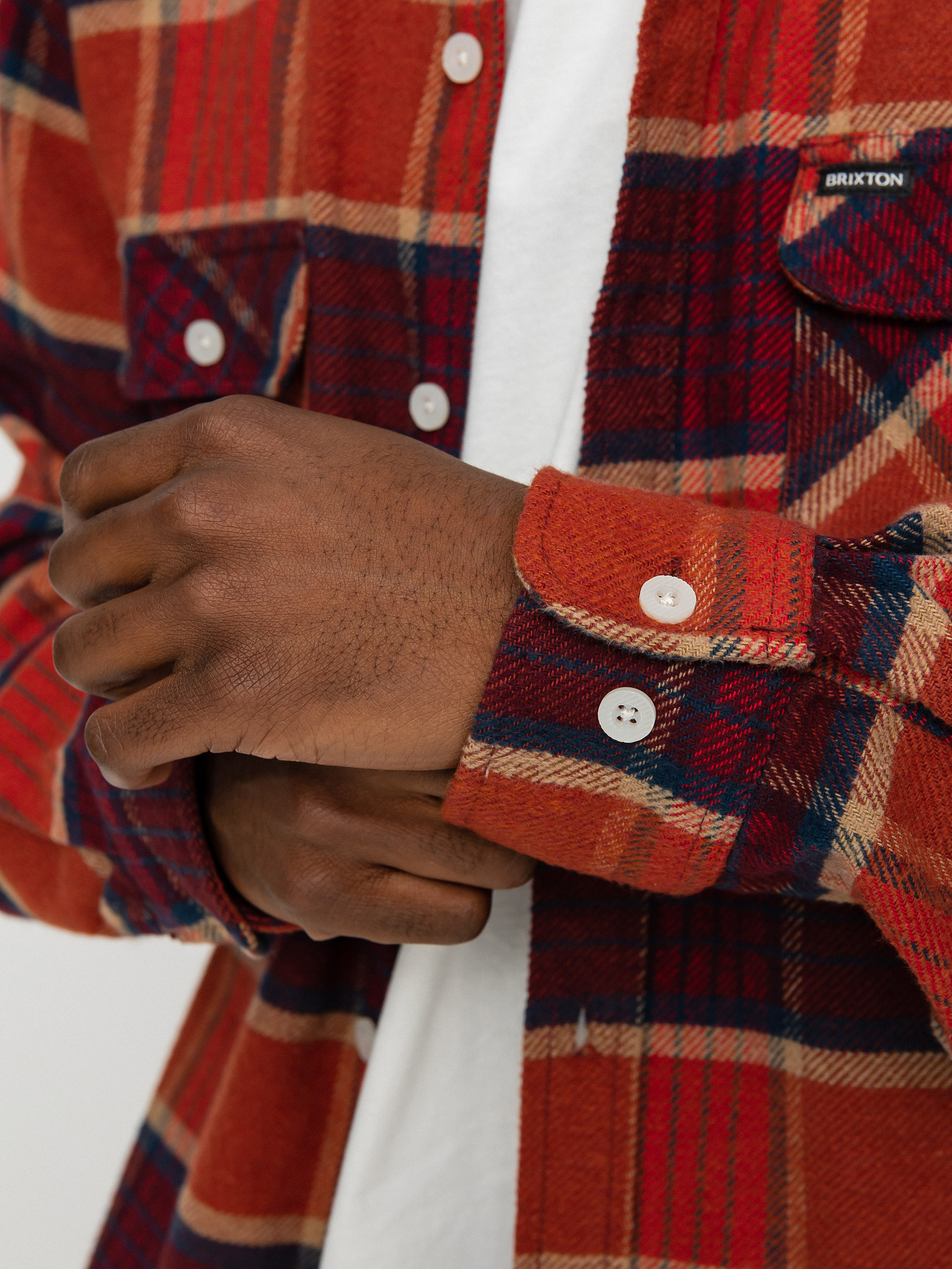 Brixton Bowery Flannel Ls Ing (mahogany/burnt henna/mars red)
