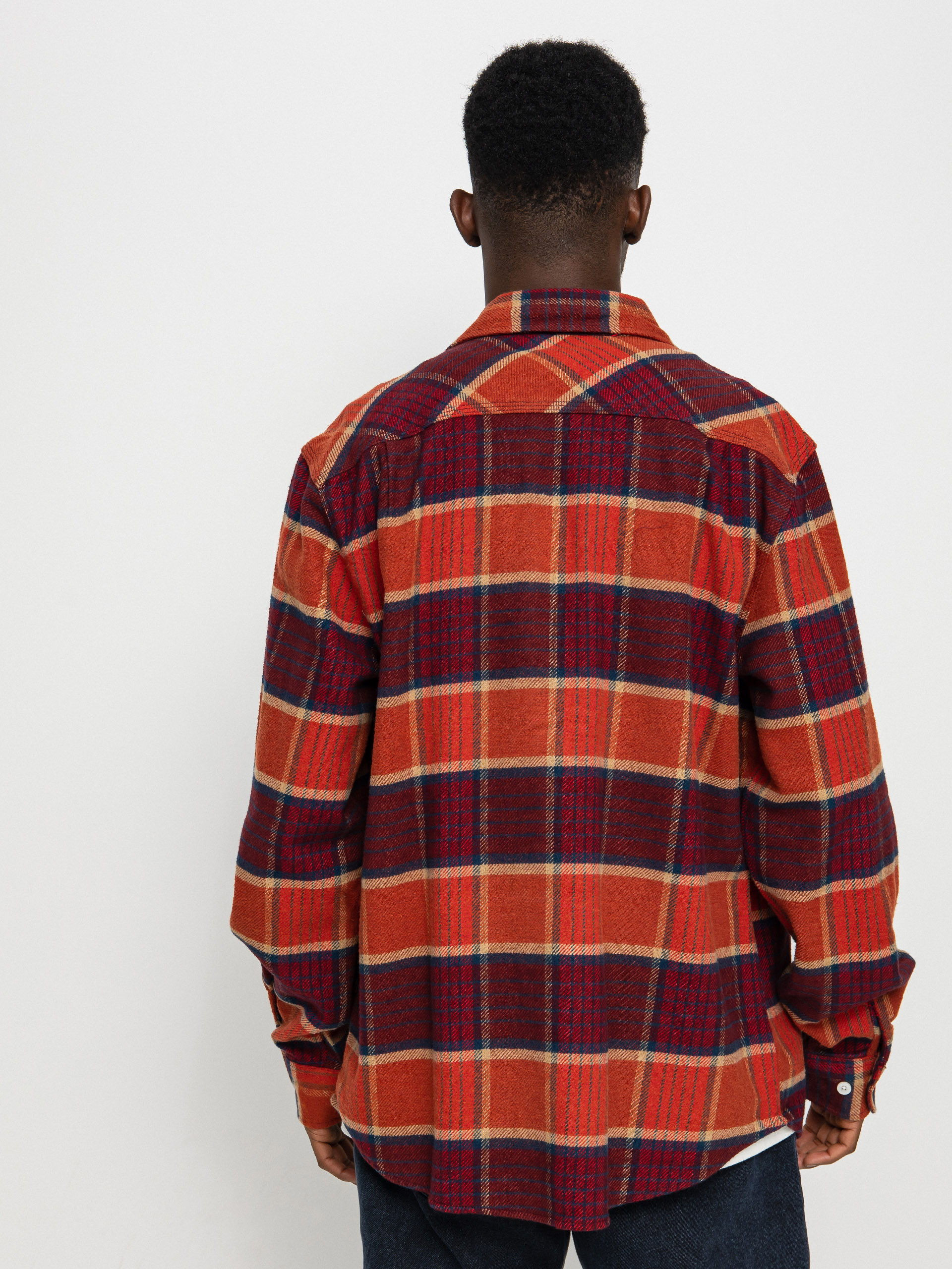 Brixton Bowery Flannel Ls Ing (mahogany/burnt henna/mars red)
