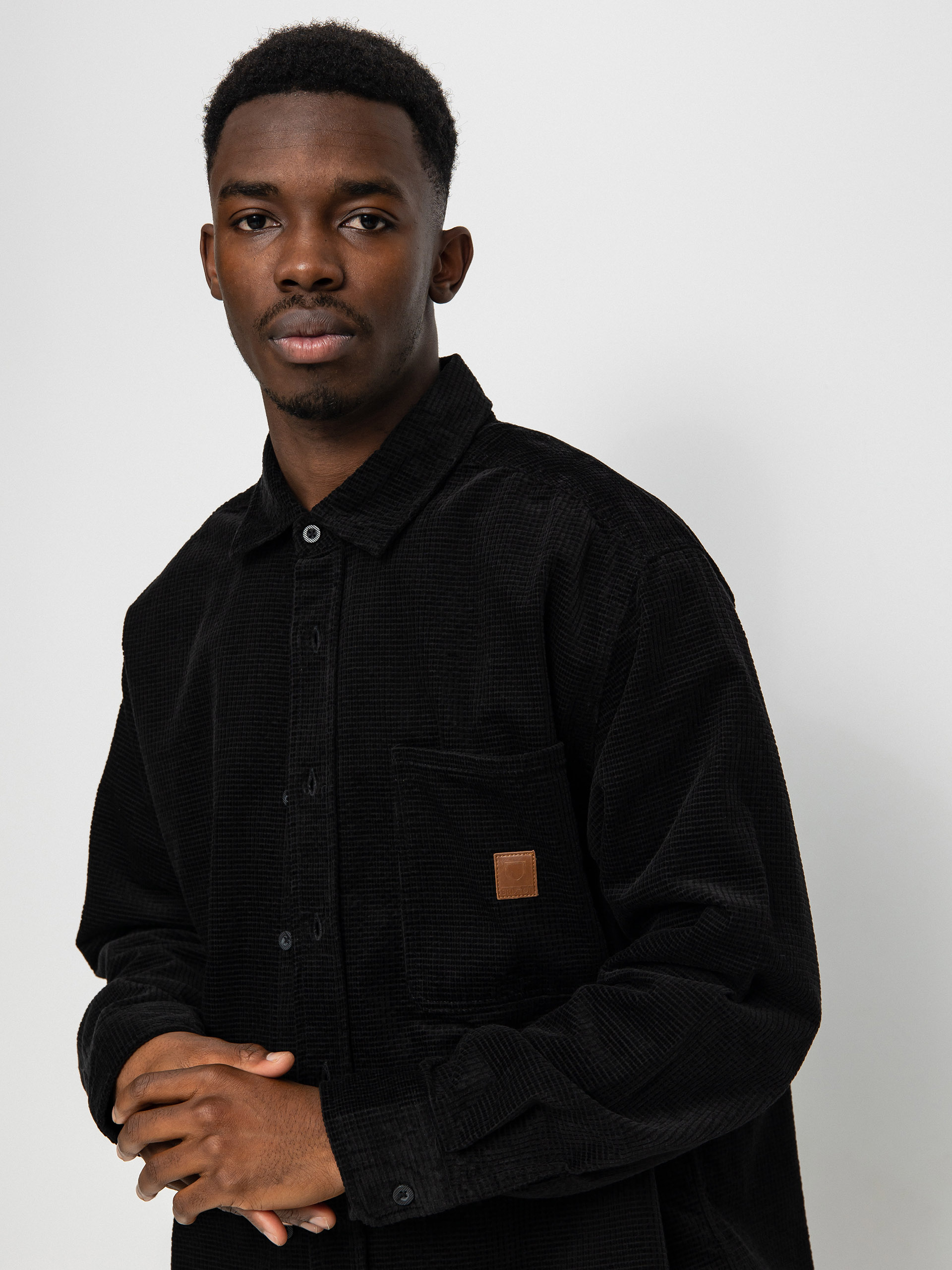 Brixton Porter Waffle Corduroy Ls Ing (black)