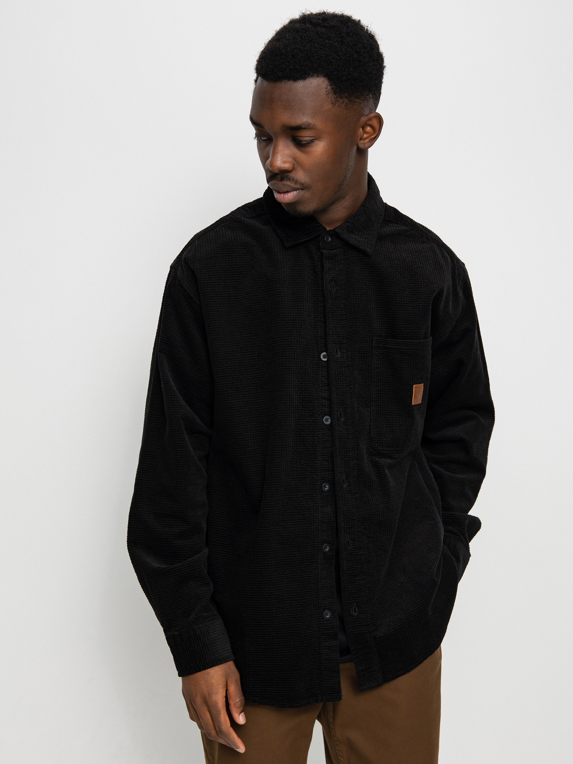Brixton Porter Waffle Corduroy Ls Ing (black)