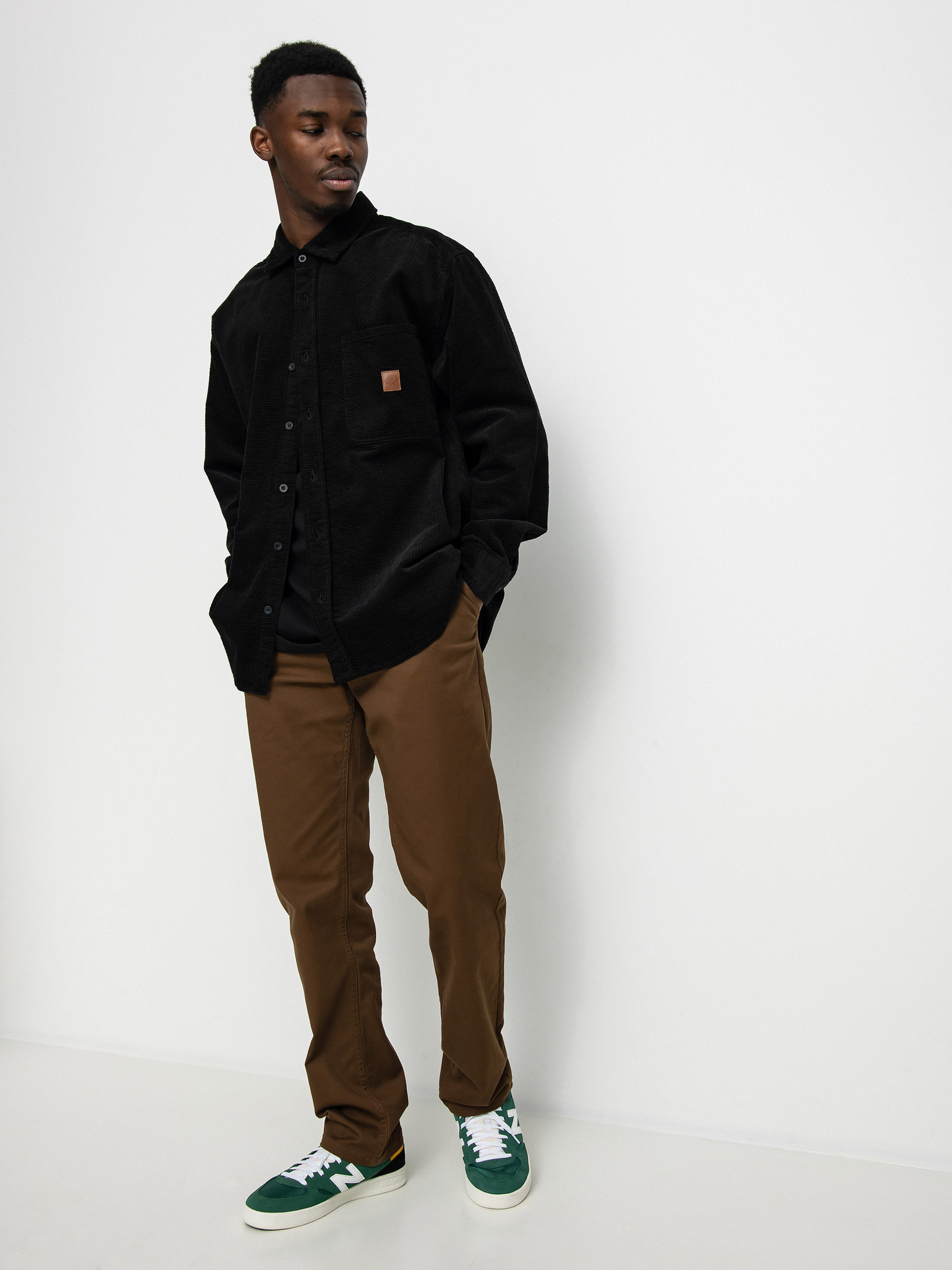 Brixton Porter Waffle Corduroy Ls Ing (black)
