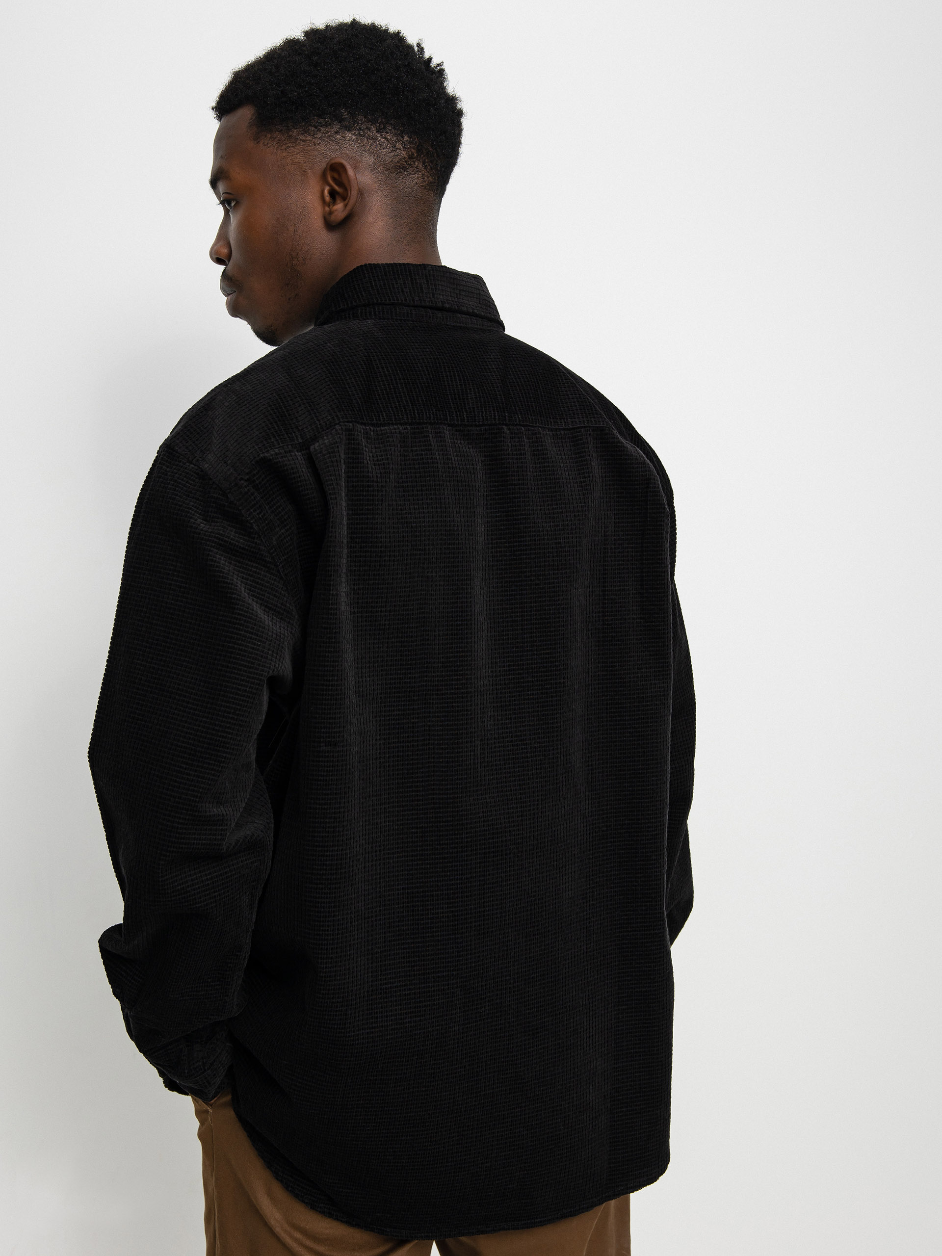 Brixton Porter Waffle Corduroy Ls Ing (black)