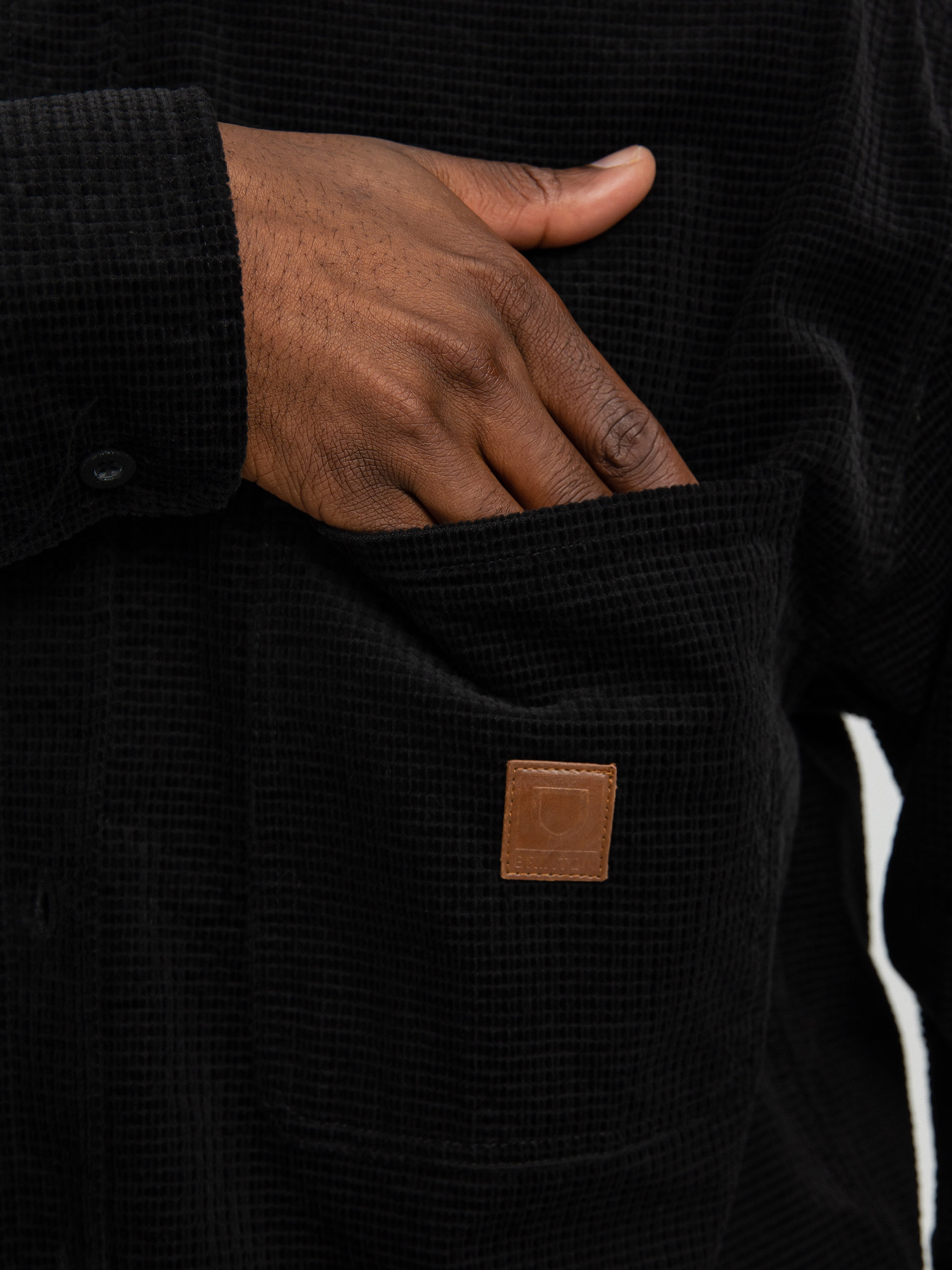 Brixton Porter Waffle Corduroy Ls Ing (black)