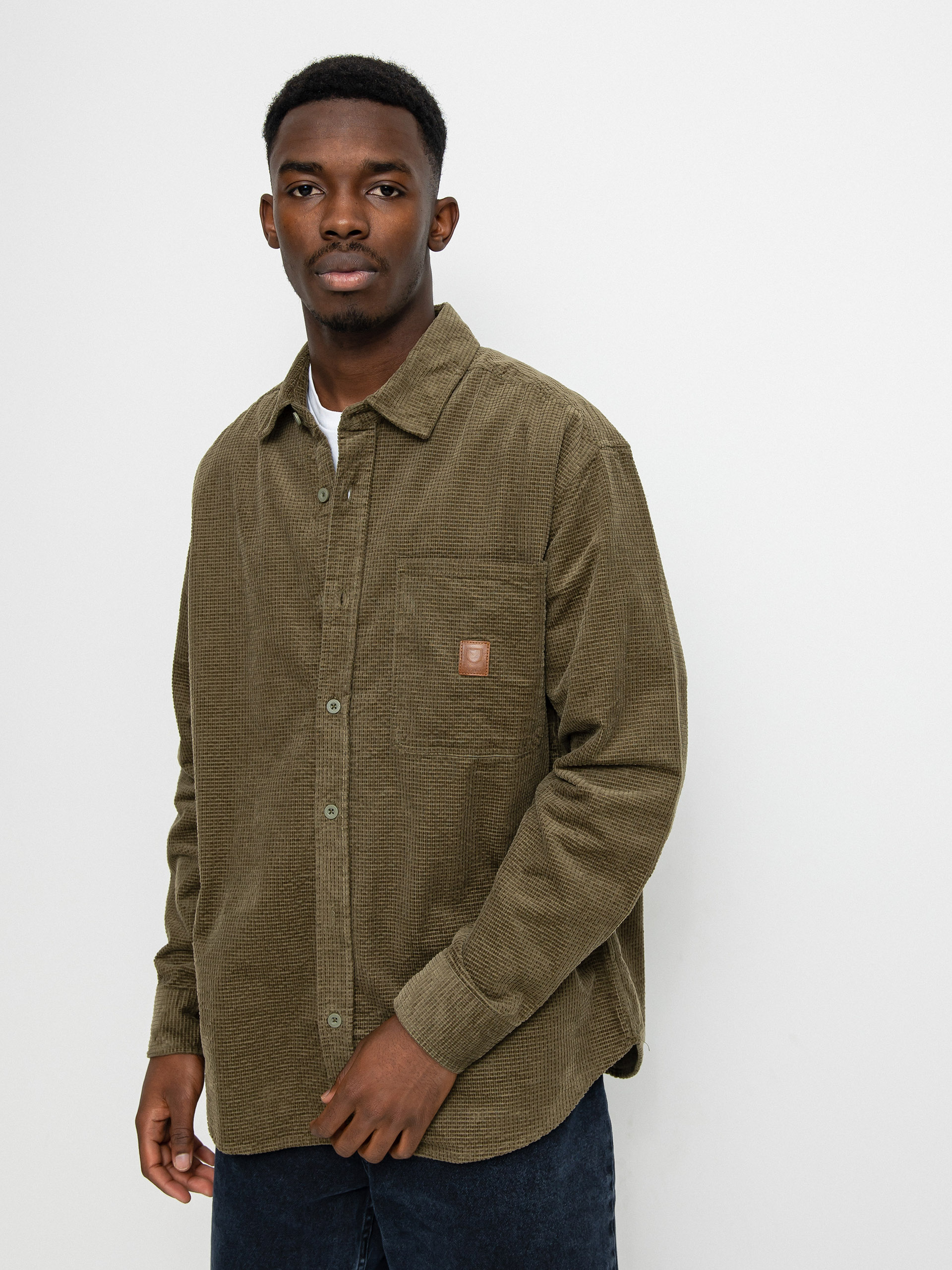Brixton Porter Waffle Corduroy Ls Ing (military olive)