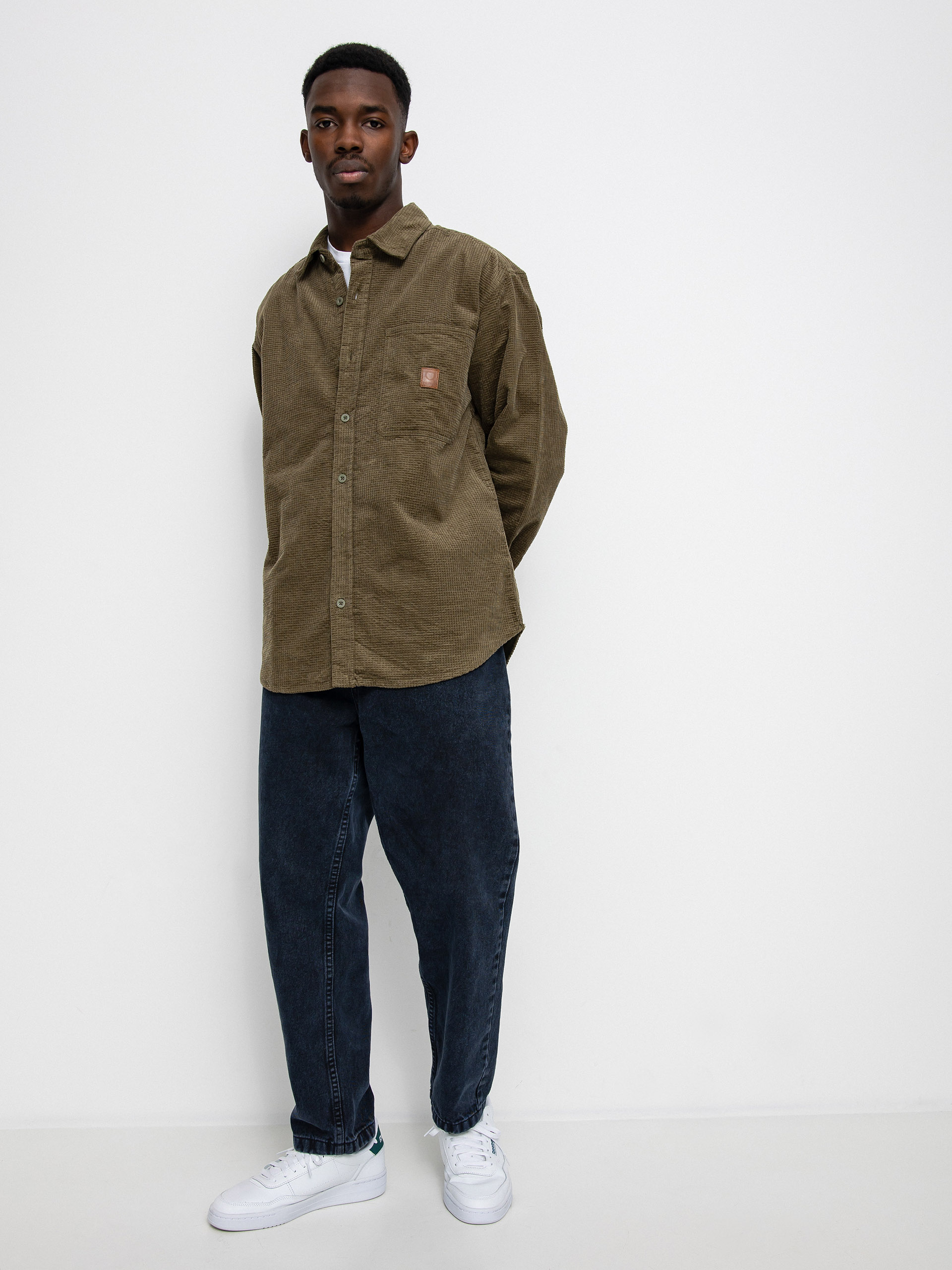 Brixton Porter Waffle Corduroy Ls Ing (military olive)