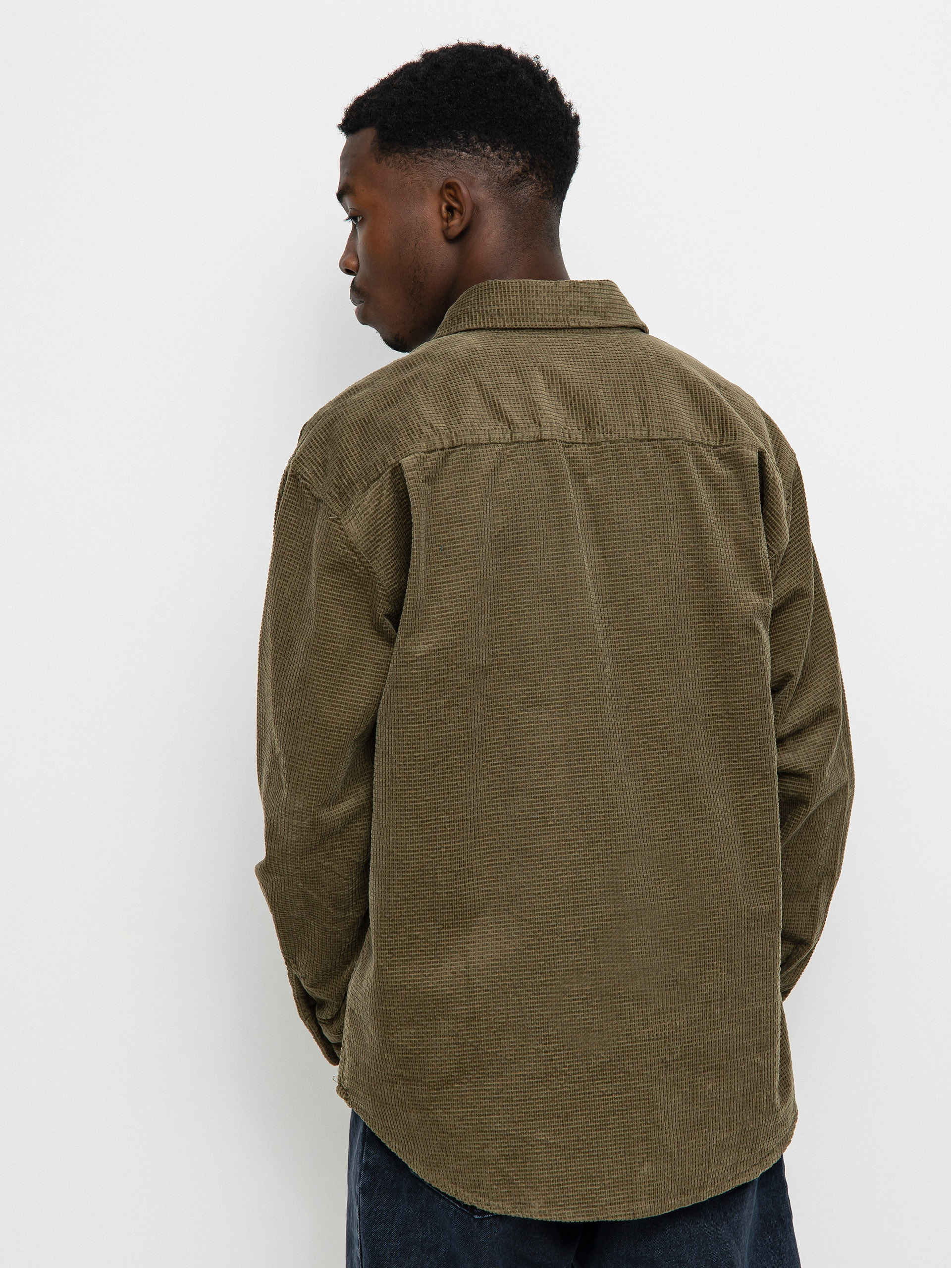 Brixton Porter Waffle Corduroy Ls Ing (military olive)