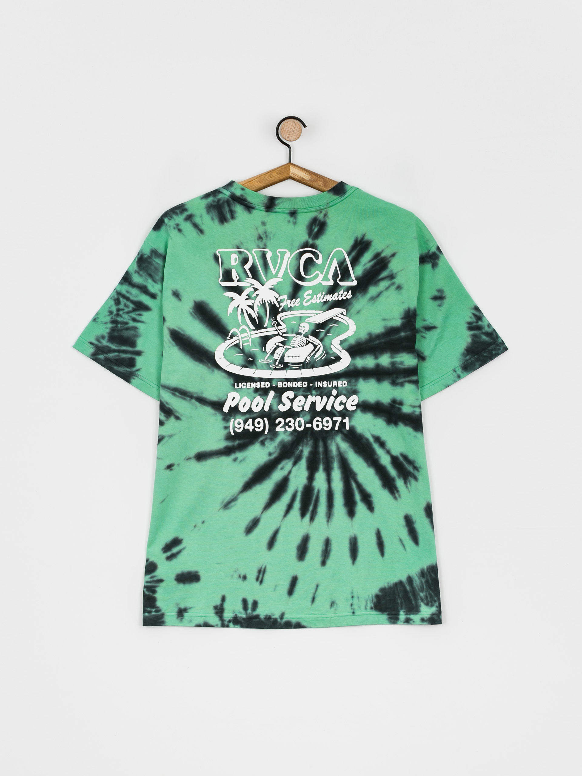 RVCA Pool Service póló (blk grn tie&dye)