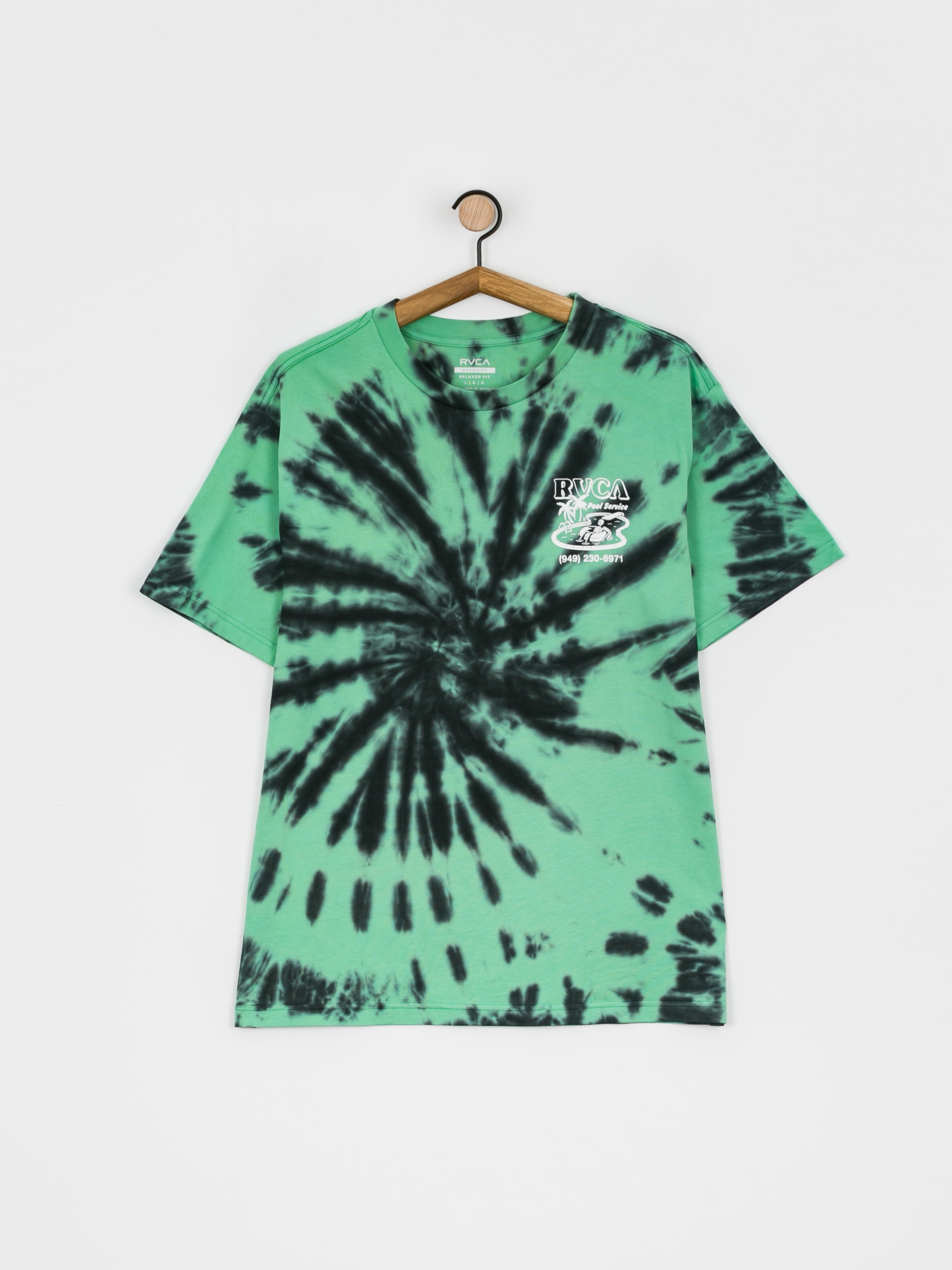 RVCA Pool Service póló (blk grn tie&dye)