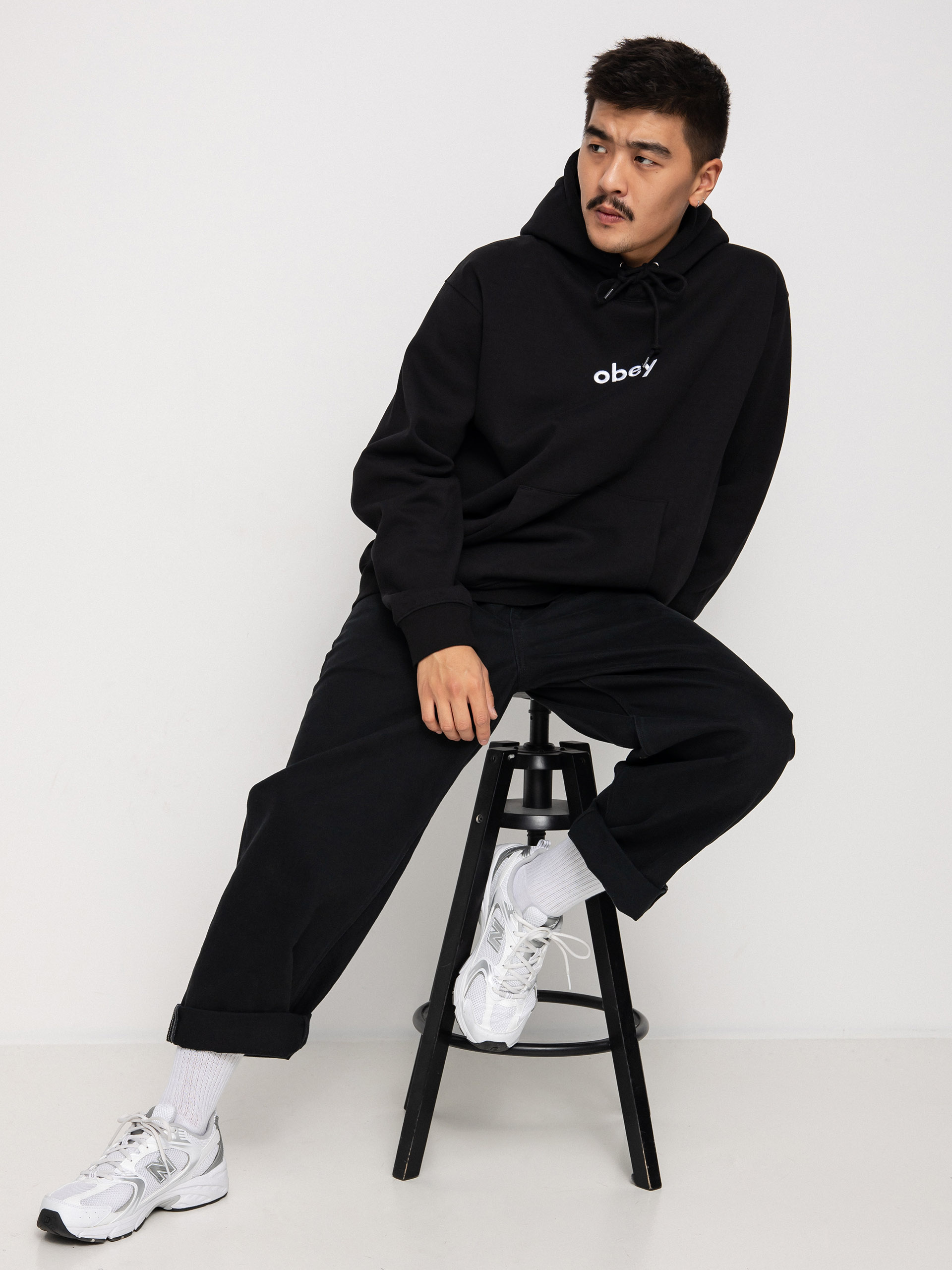 OBEY Lowercase HD Kapucnis pulóver (black)