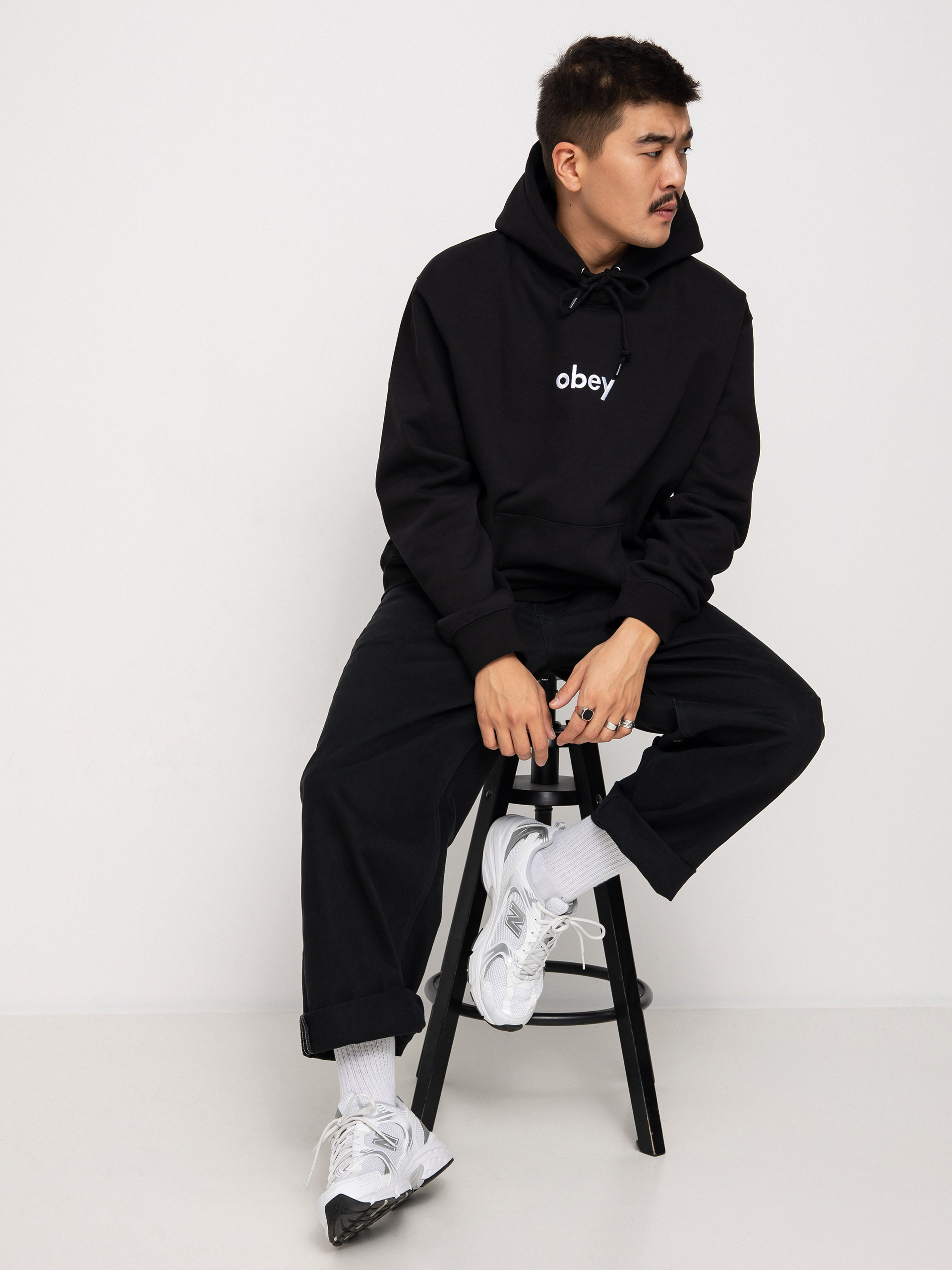 OBEY Lowercase HD Kapucnis pulóver (black)