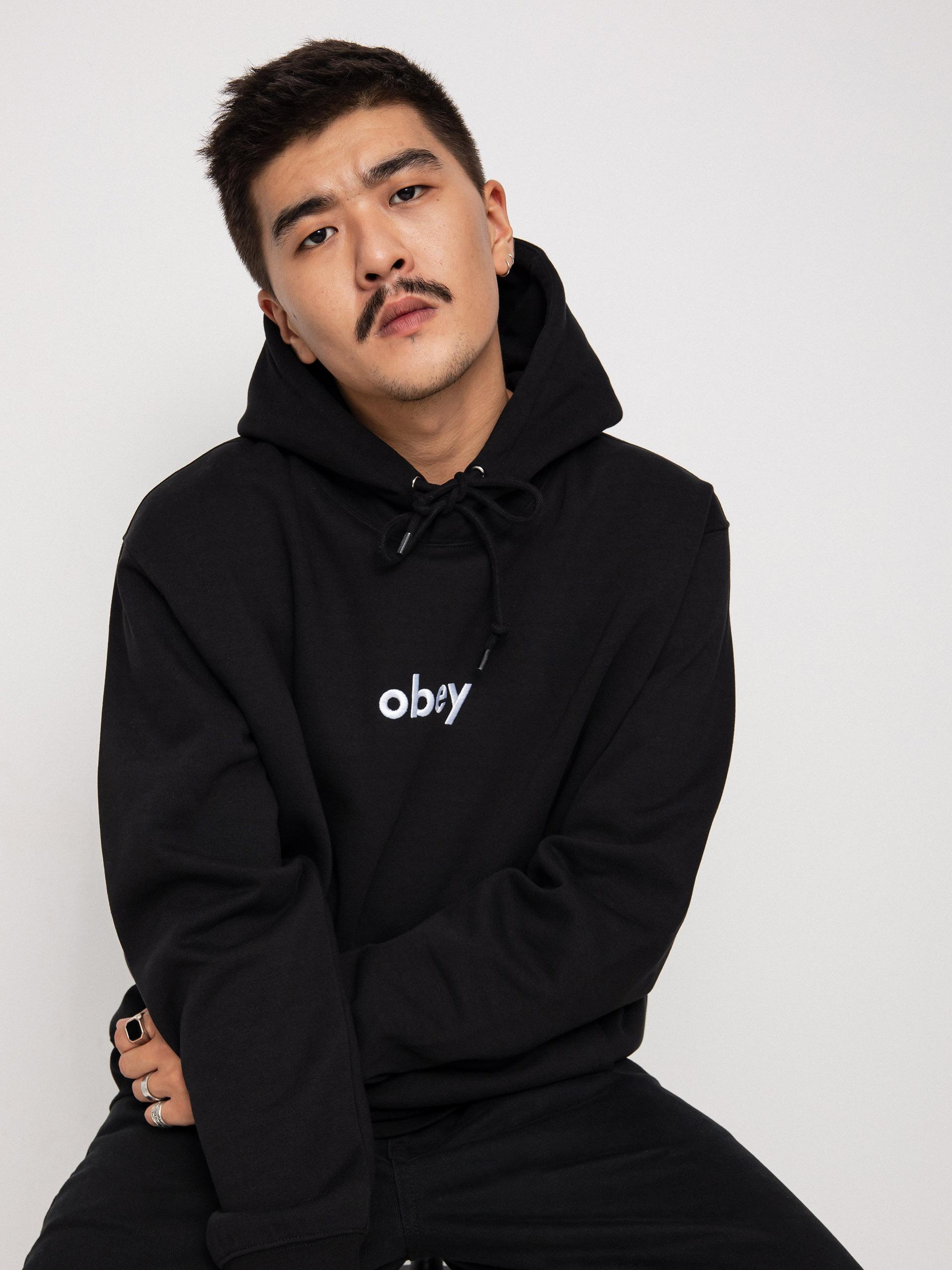 OBEY Lowercase HD Kapucnis pulóver (black)