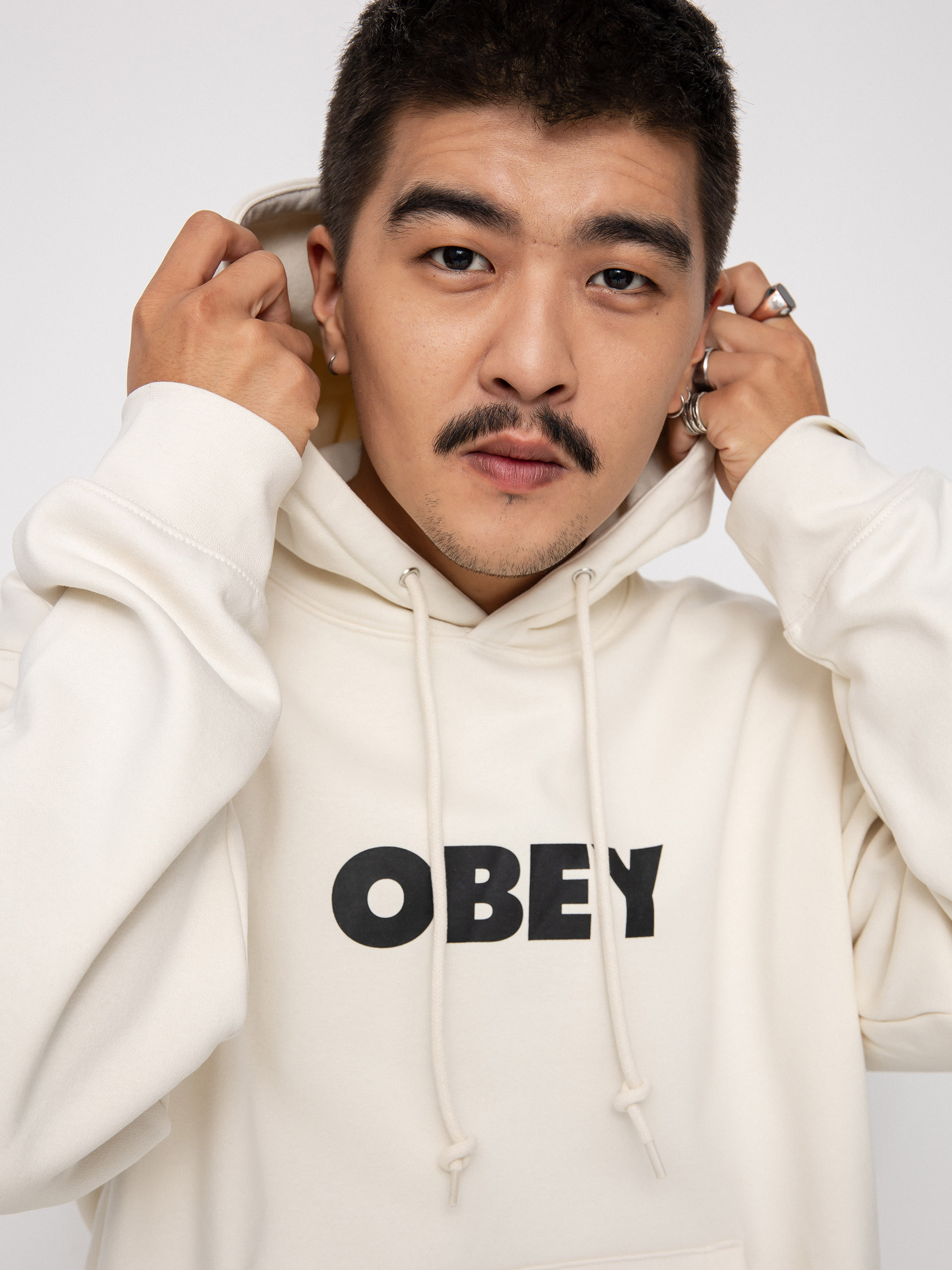 OBEY Bold HD Kapucnis pulóver (unbleached)