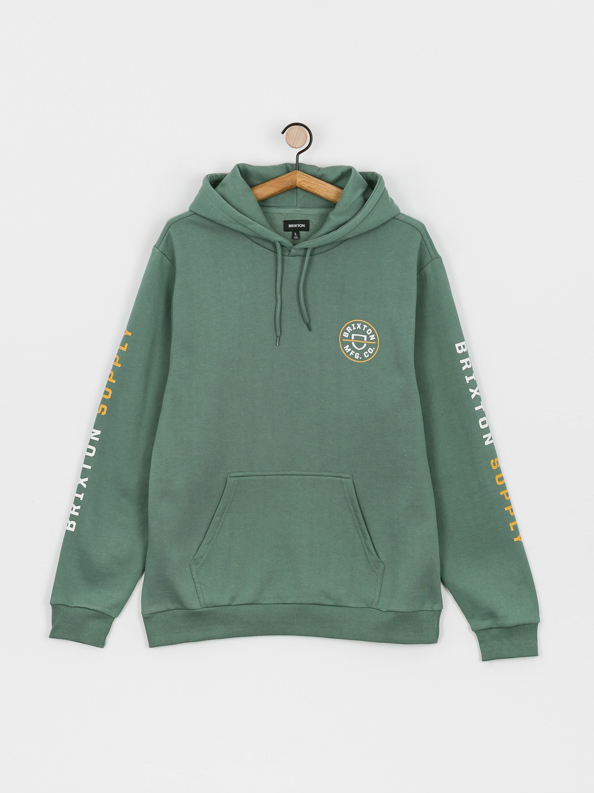 Brixton Crest HD Kapucnis pulóver (deep forest/bright gold/white)