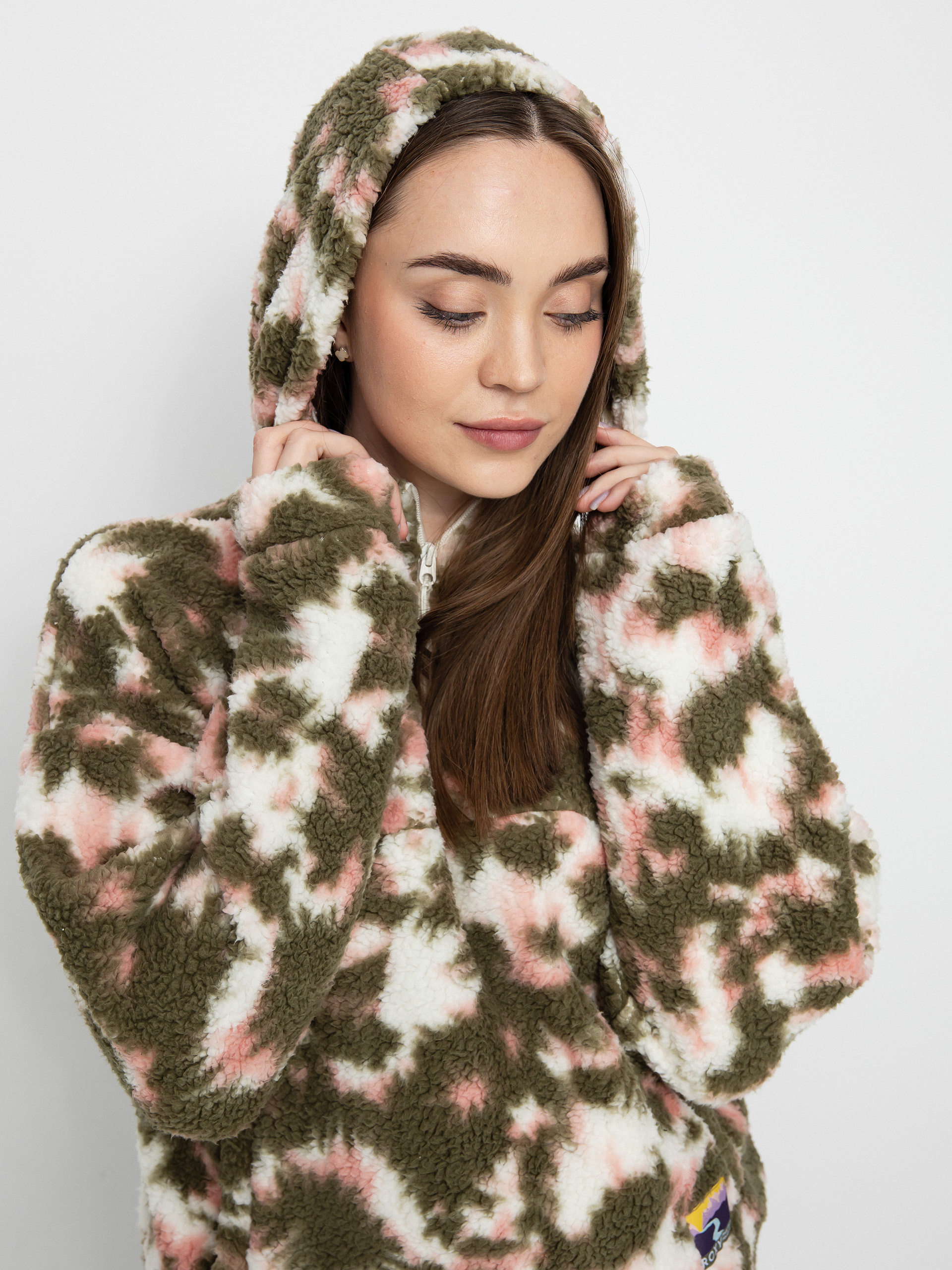 Női Roxy Like A Lucky Day Printed Polár pulóver (deep lichen green nimal)