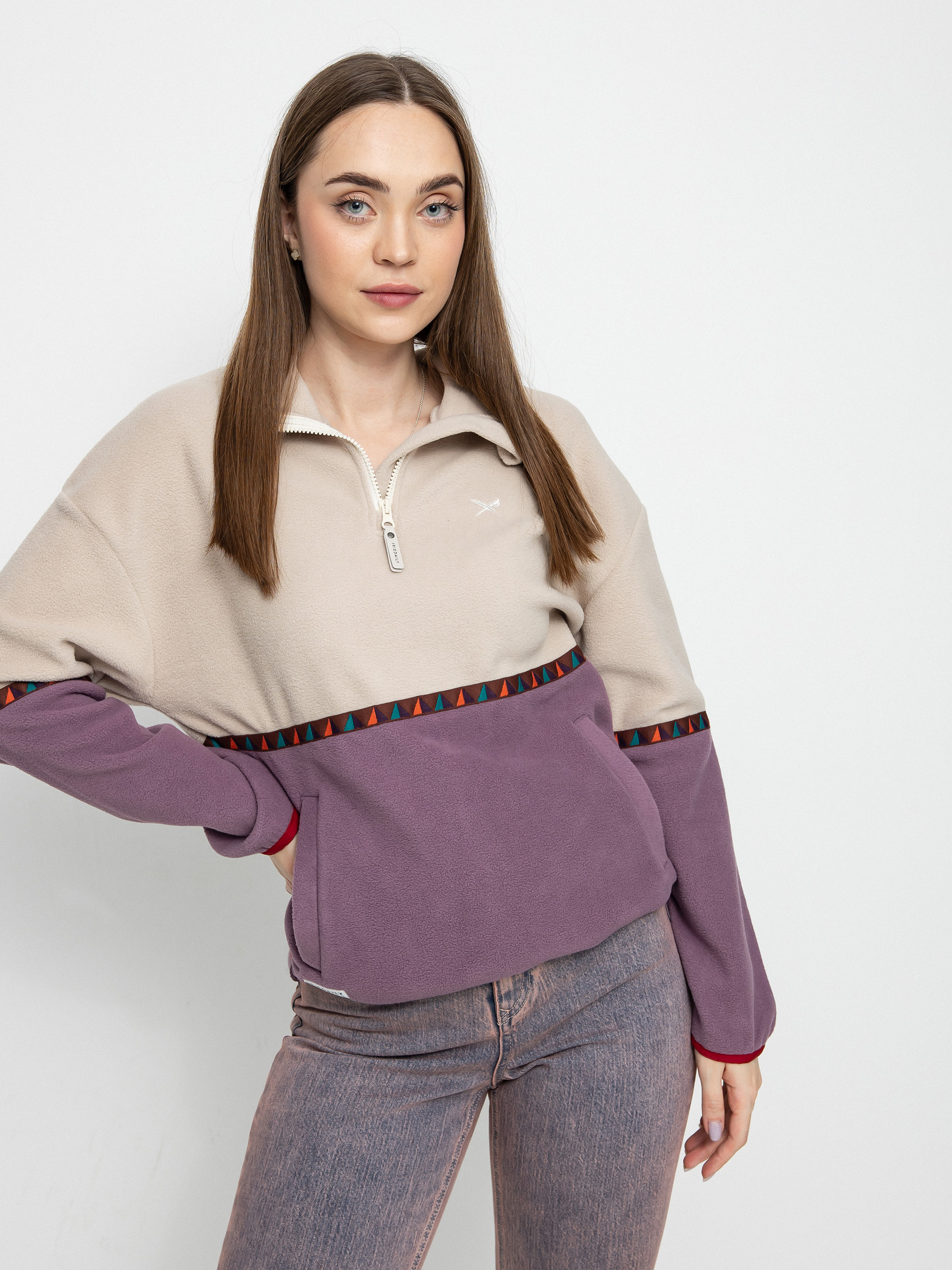 Iriedaily Holina Fleece Troyer Polu00e1r pulu00f3ver Wmn (beige)