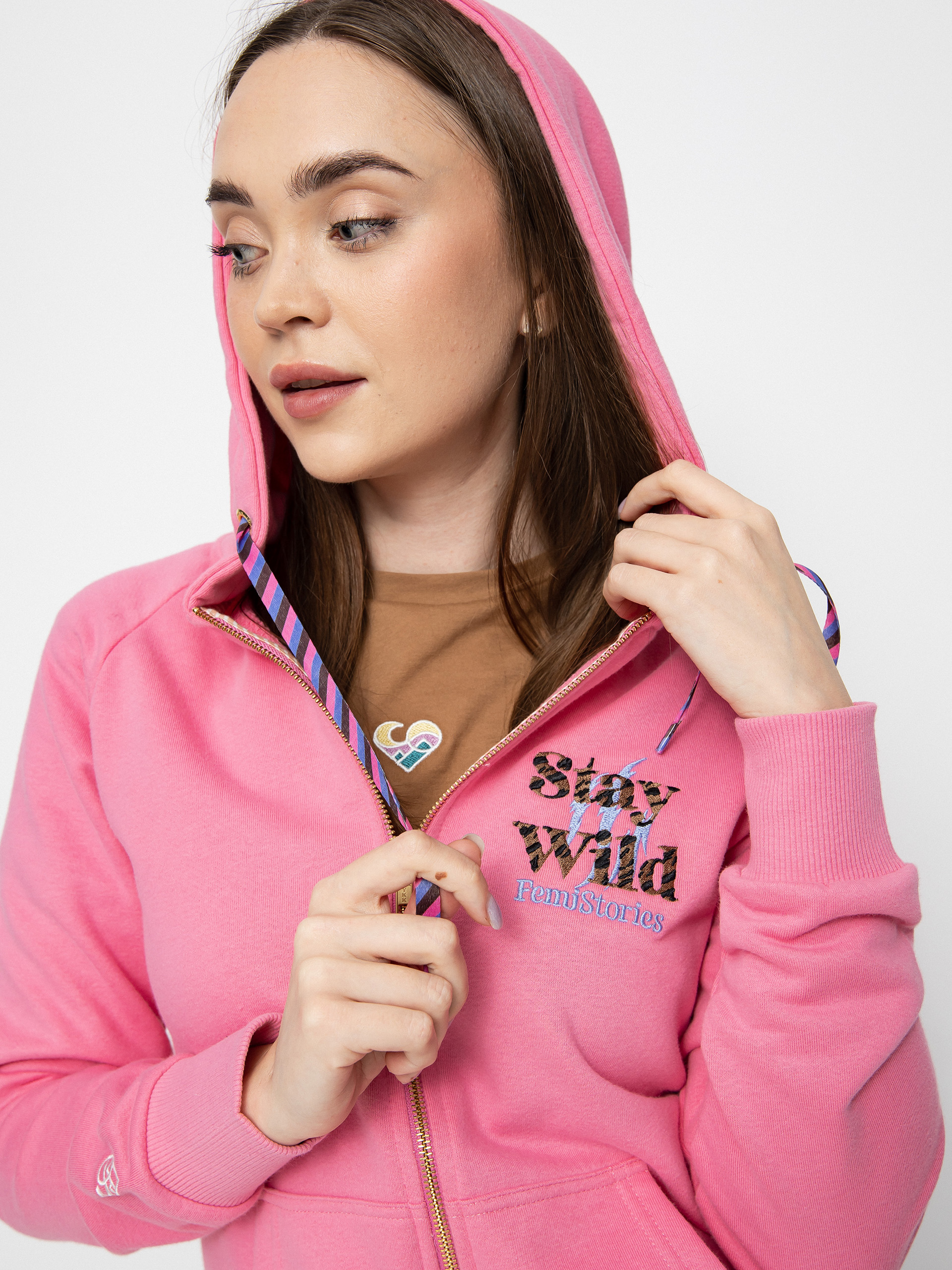 Femi Stories Andel ZHD Kapucnis pulóver Wmn (pnk)