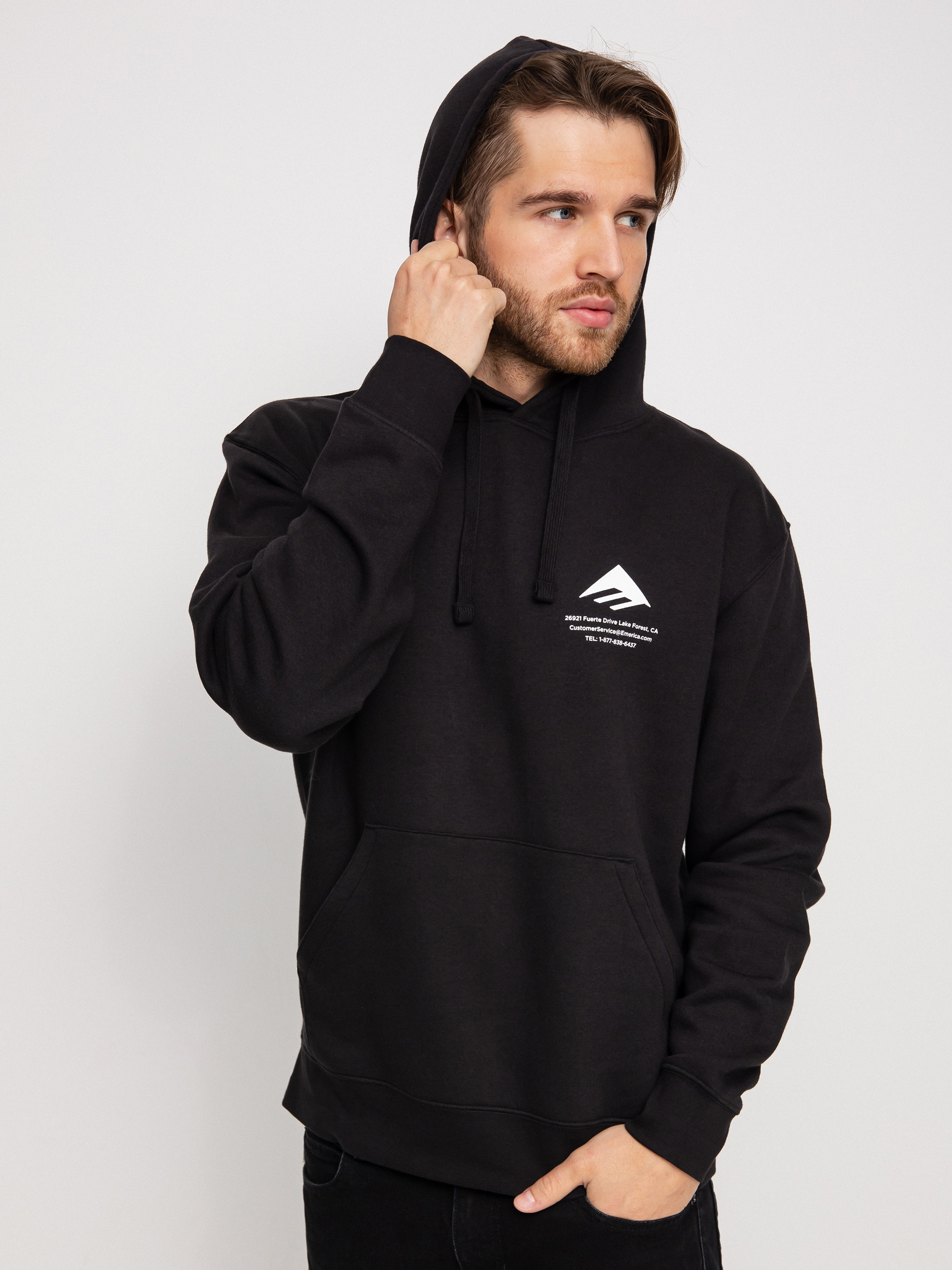 Emerica Logo Lockup HD Kapucnis pulóver (black)