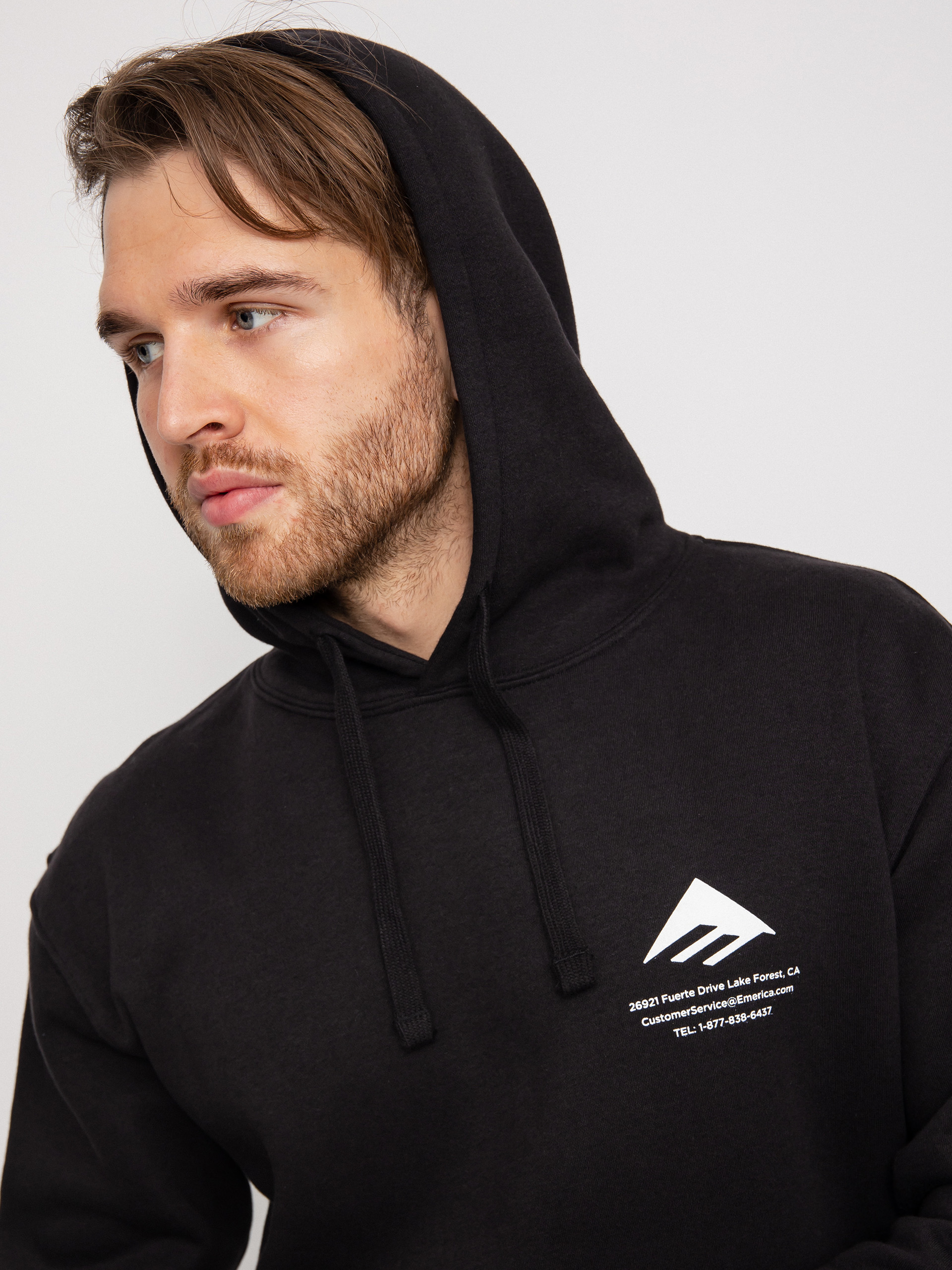 Emerica Logo Lockup HD Kapucnis pulóver (black)