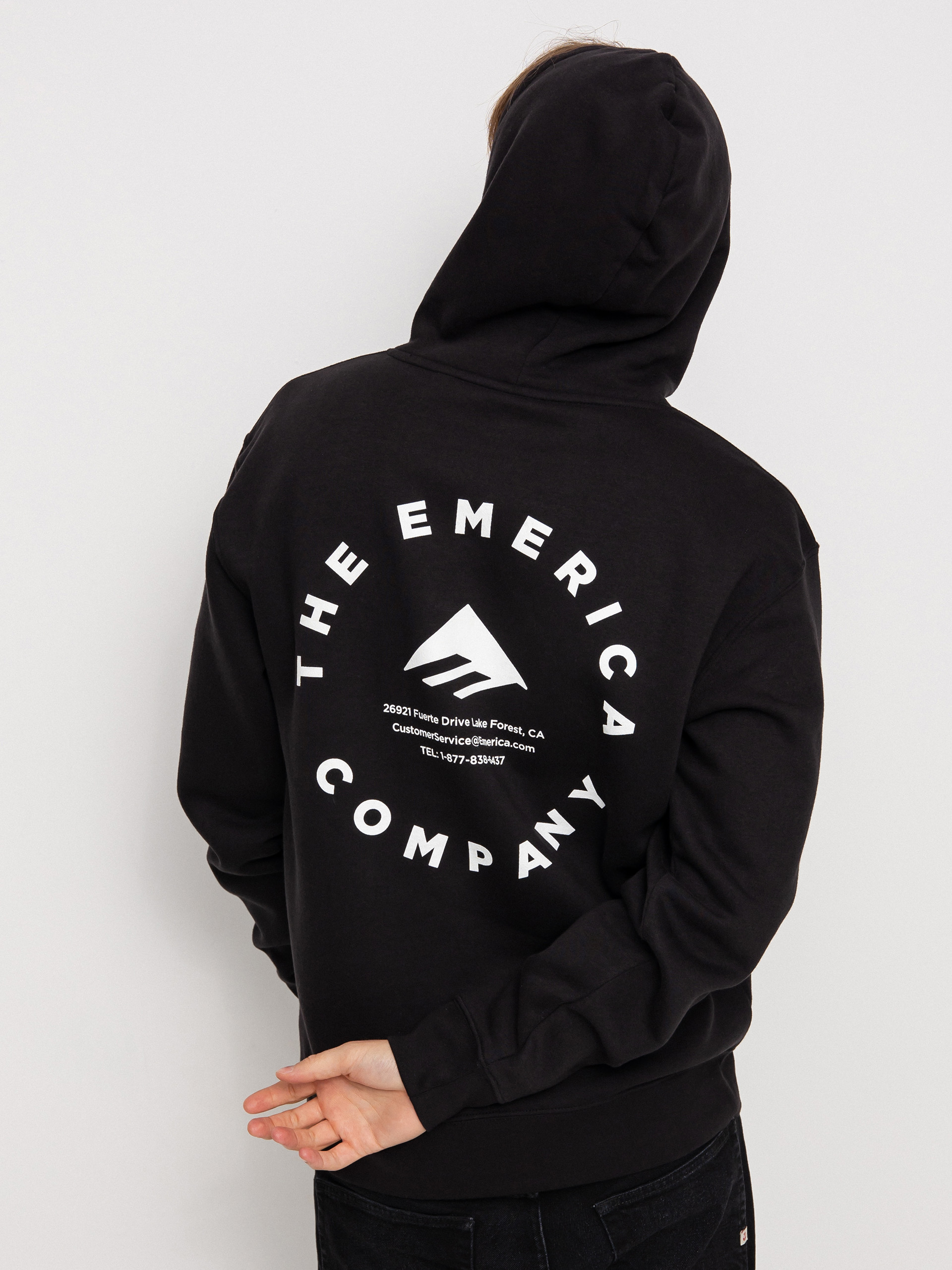 Emerica Logo Lockup HD Kapucnis pulóver (black)