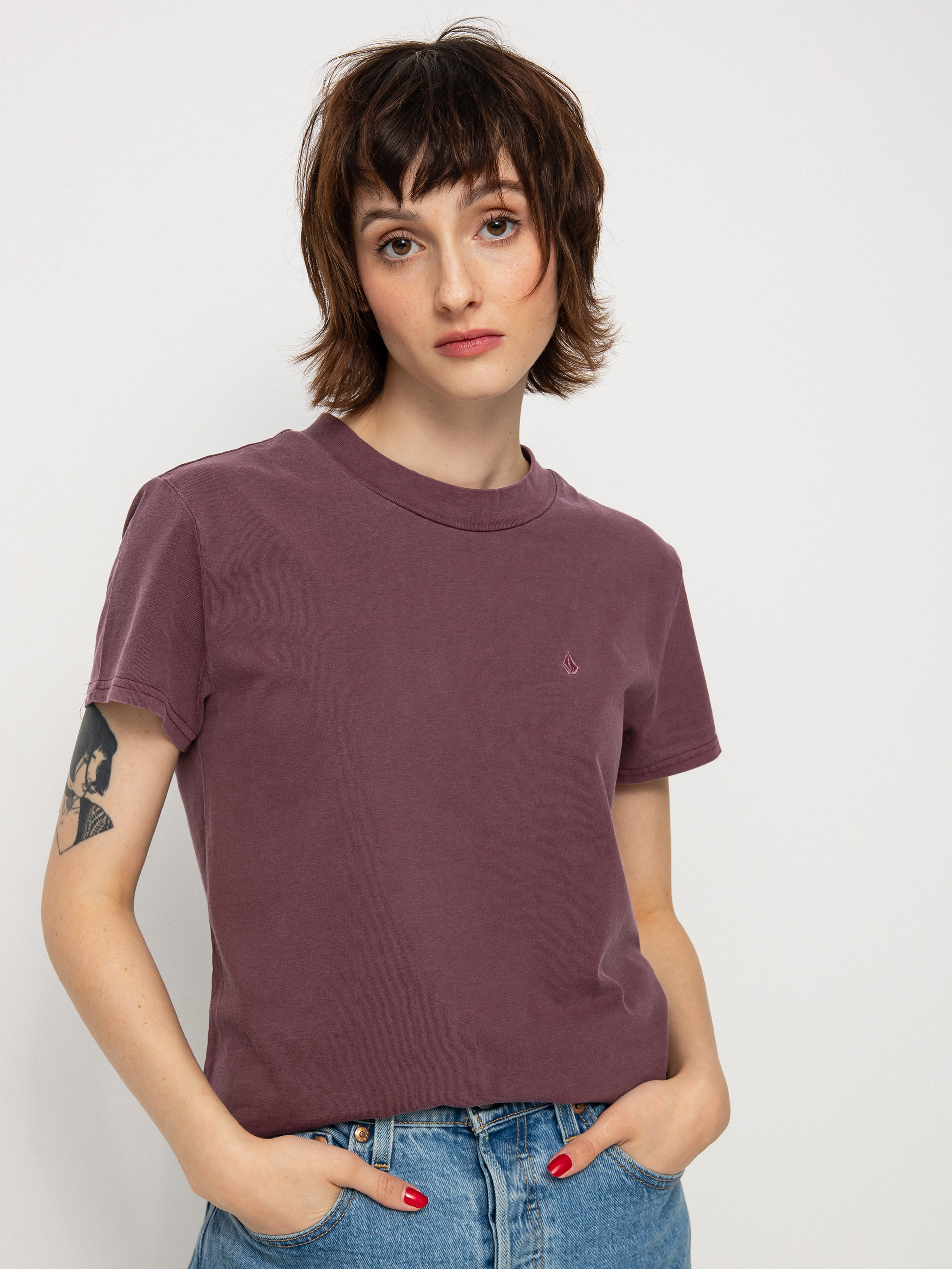 Volcom Solid Stone Emb póló Wmn (burgundy)