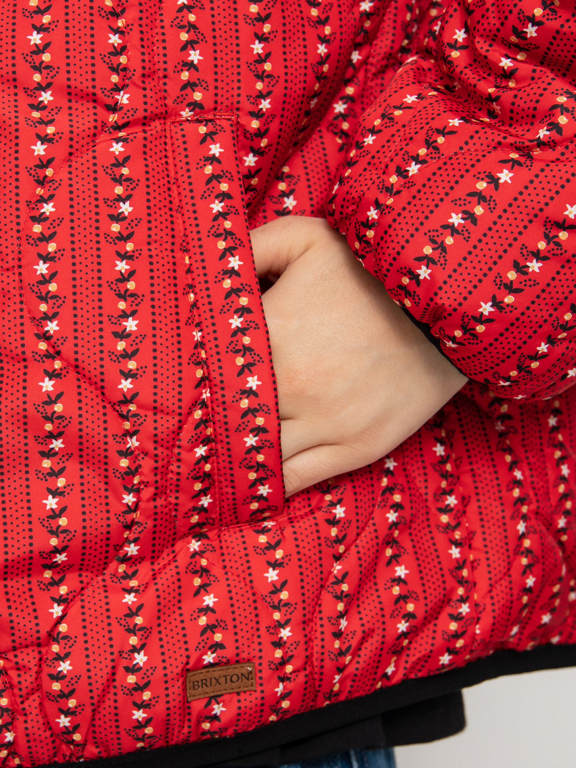 Brixton Sherpa Reversible Padded Dzseki Wmn (mars red praire floral)