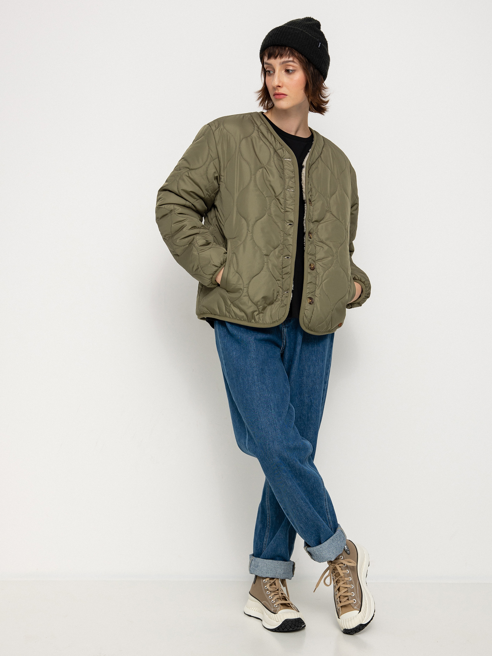 Brixton Sherpa Reversible Padded Dzseki Wmn (military olive)