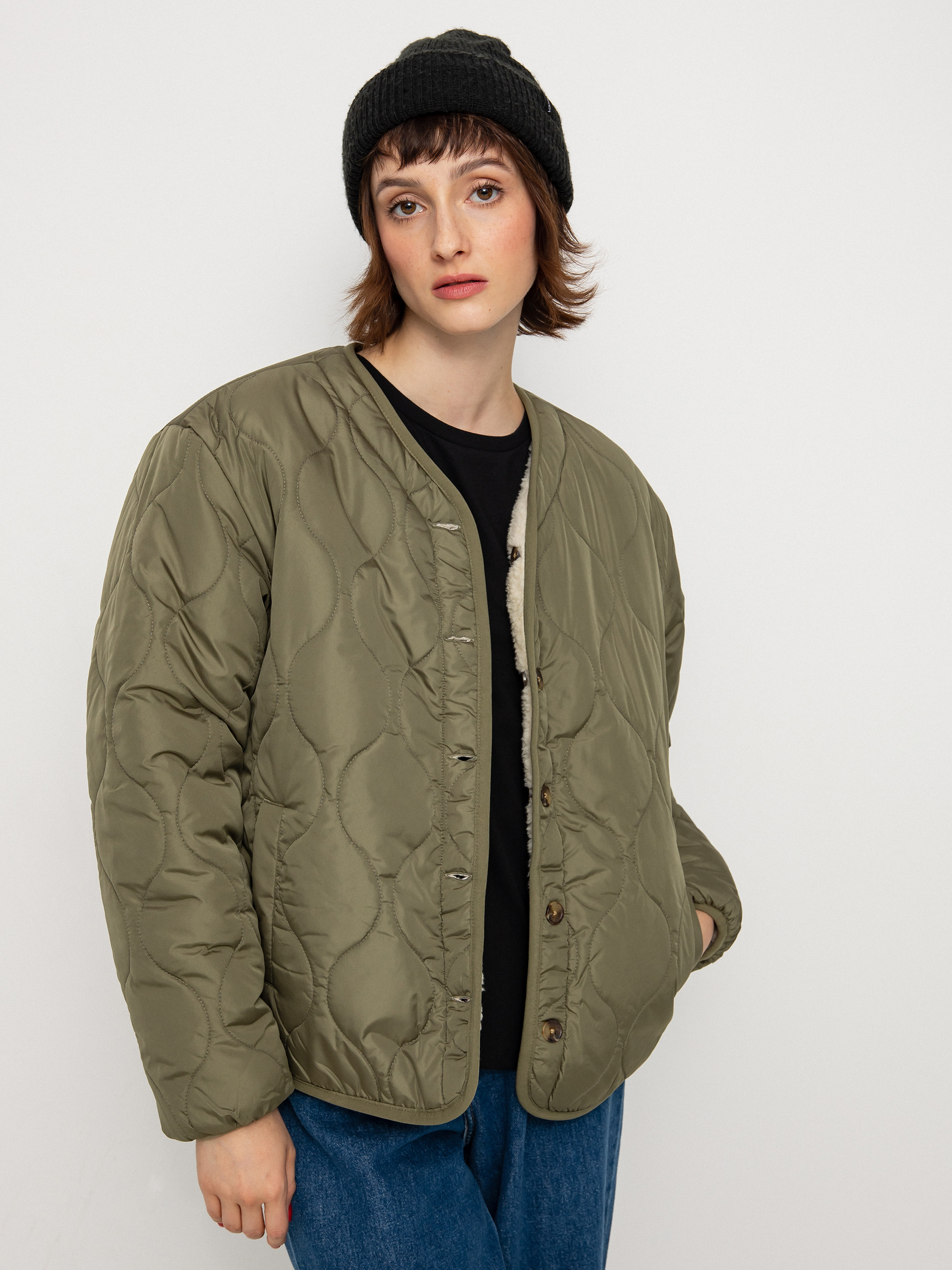 Brixton Sherpa Reversible Padded Dzseki Wmn (military olive)