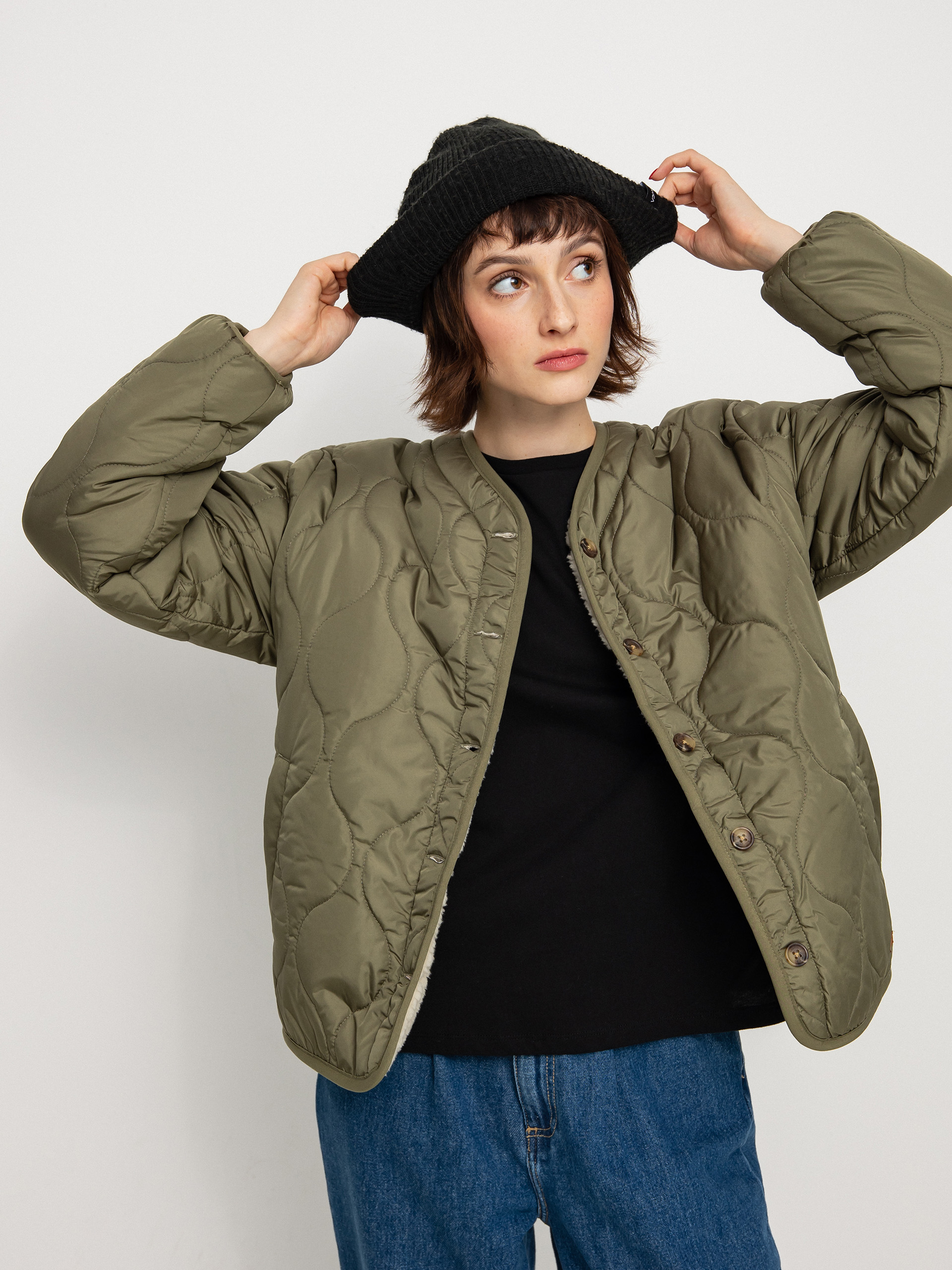 Brixton Sherpa Reversible Padded Dzseki Wmn (military olive)