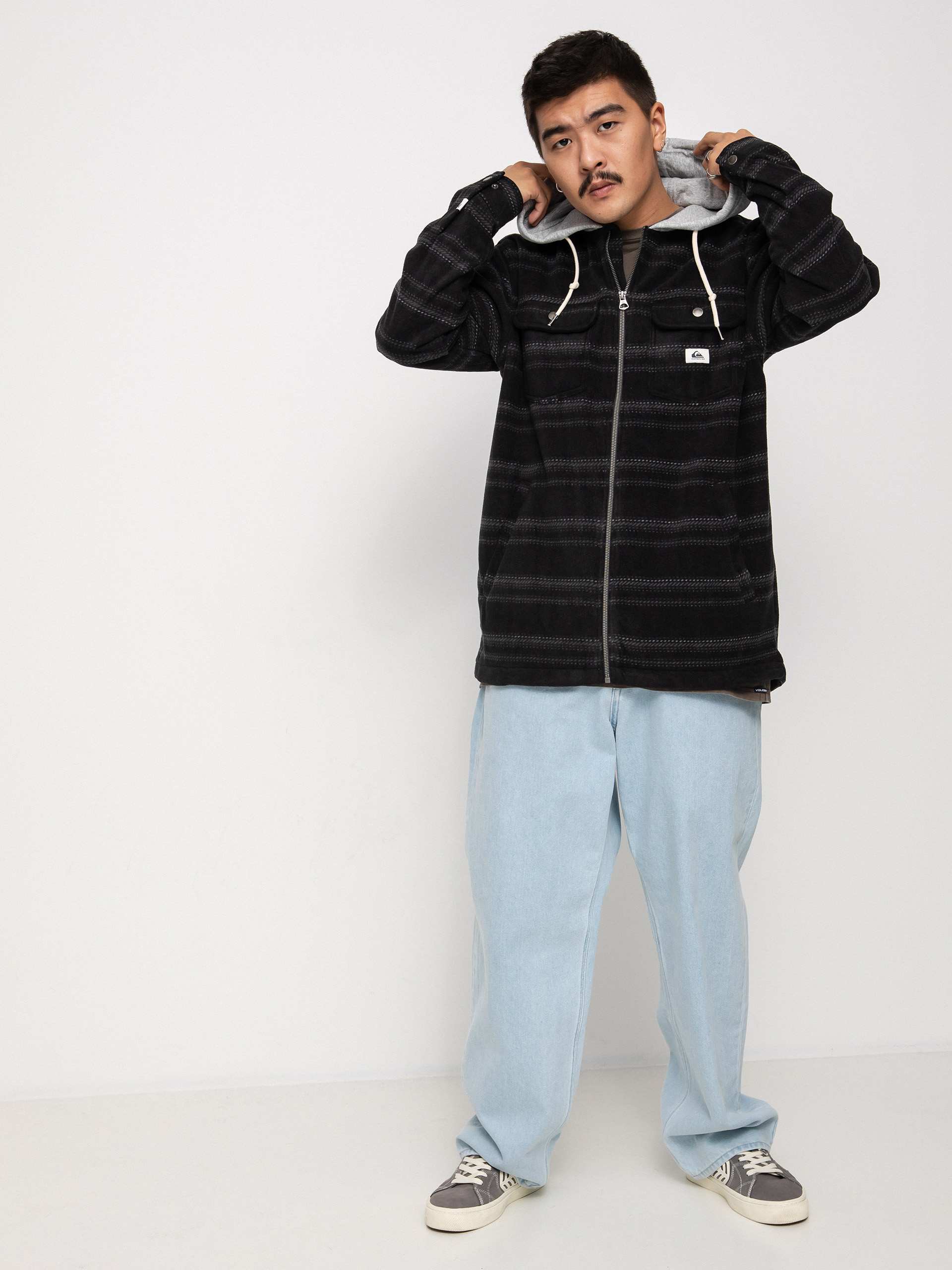 Quiksilver Super Swell Dzseki (black super stripe)