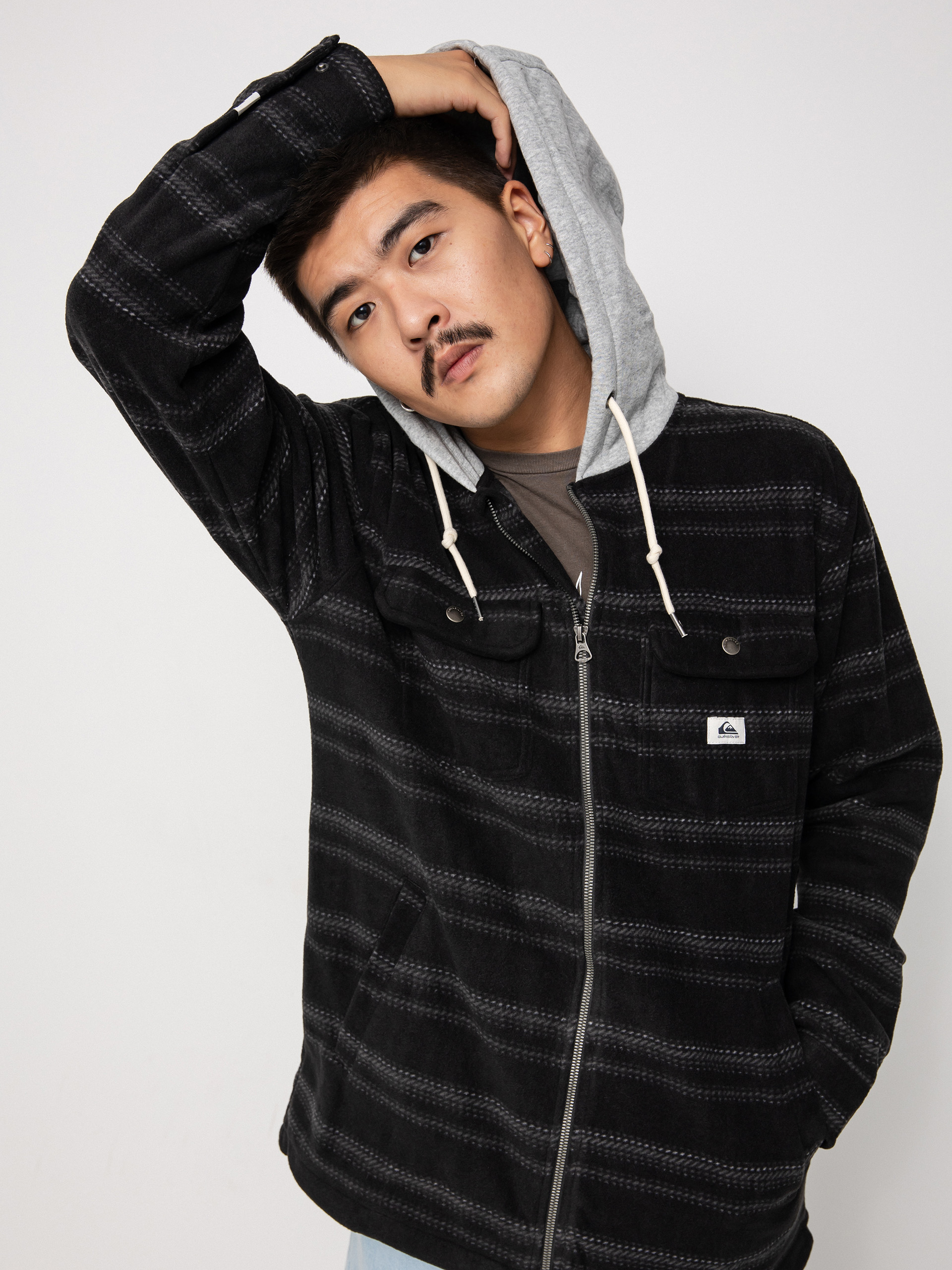 Quiksilver Super Swell Dzseki (black super stripe)