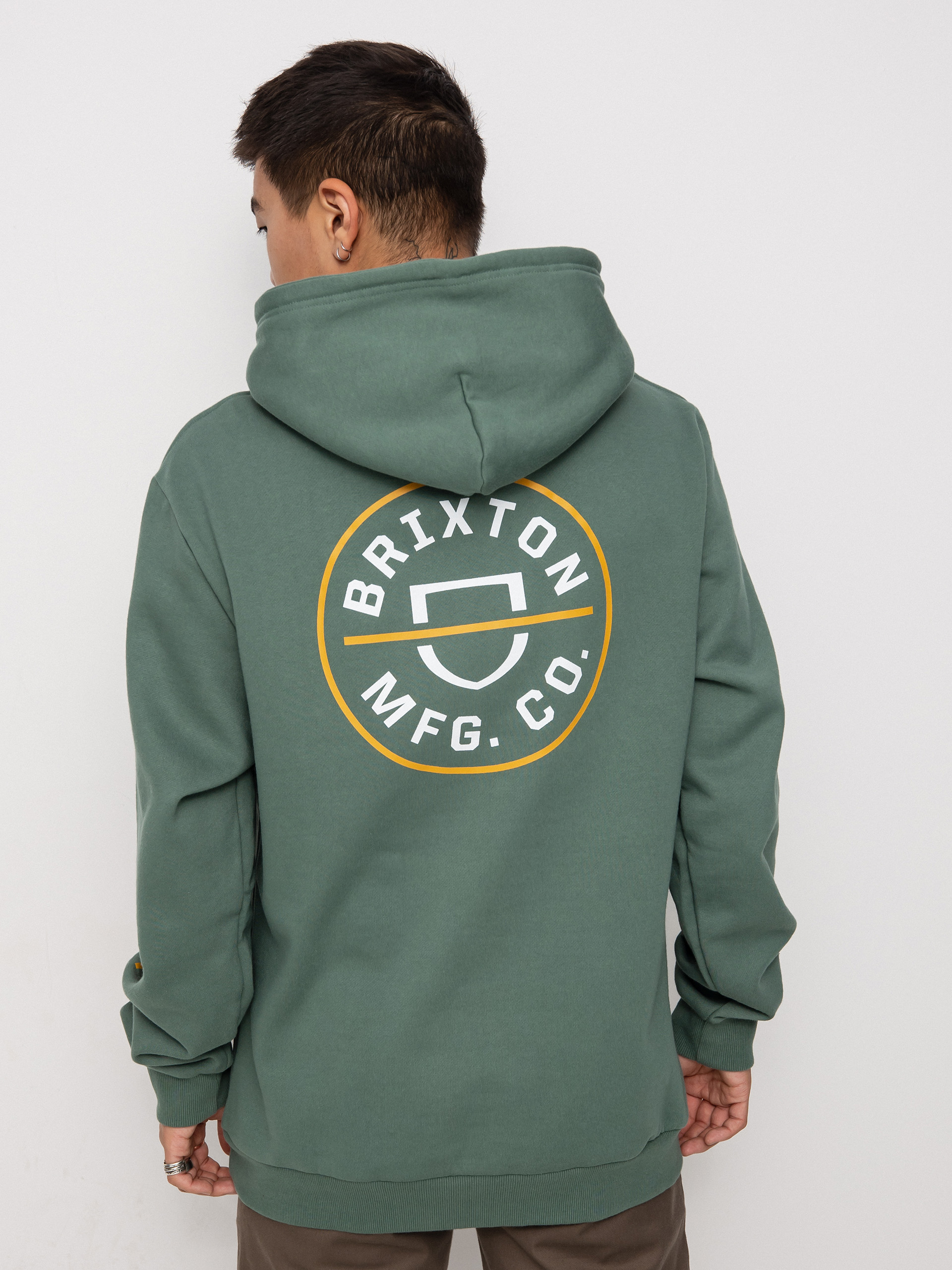 Brixton Crest HD Kapucnis pulóver (deep forest/bright gold/white)