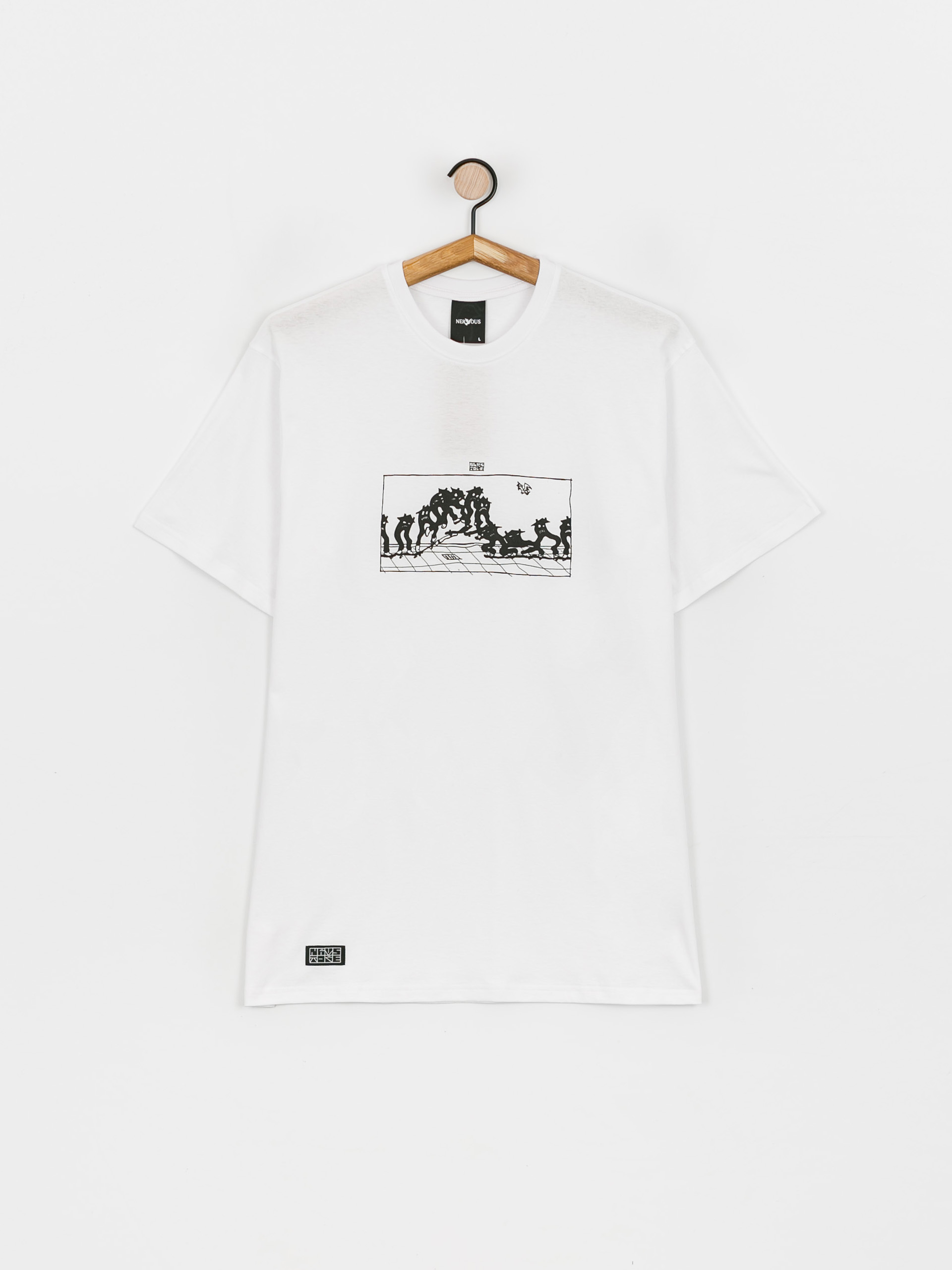 Nervous X TOPE Kickflip póló (white)