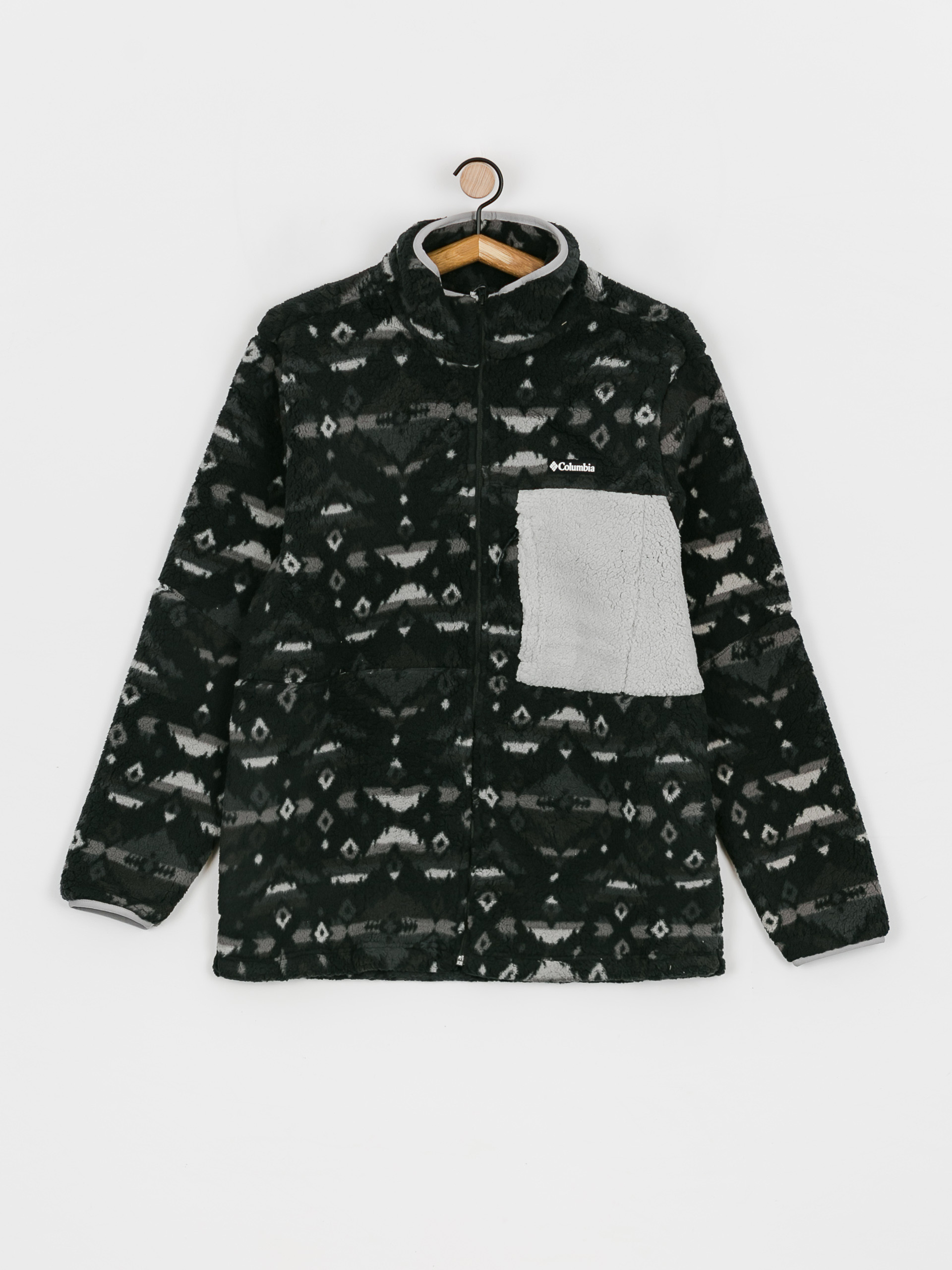 Férfi Columbia Mountainside Printed Full Zip Polár pulóver (black rocky mou)