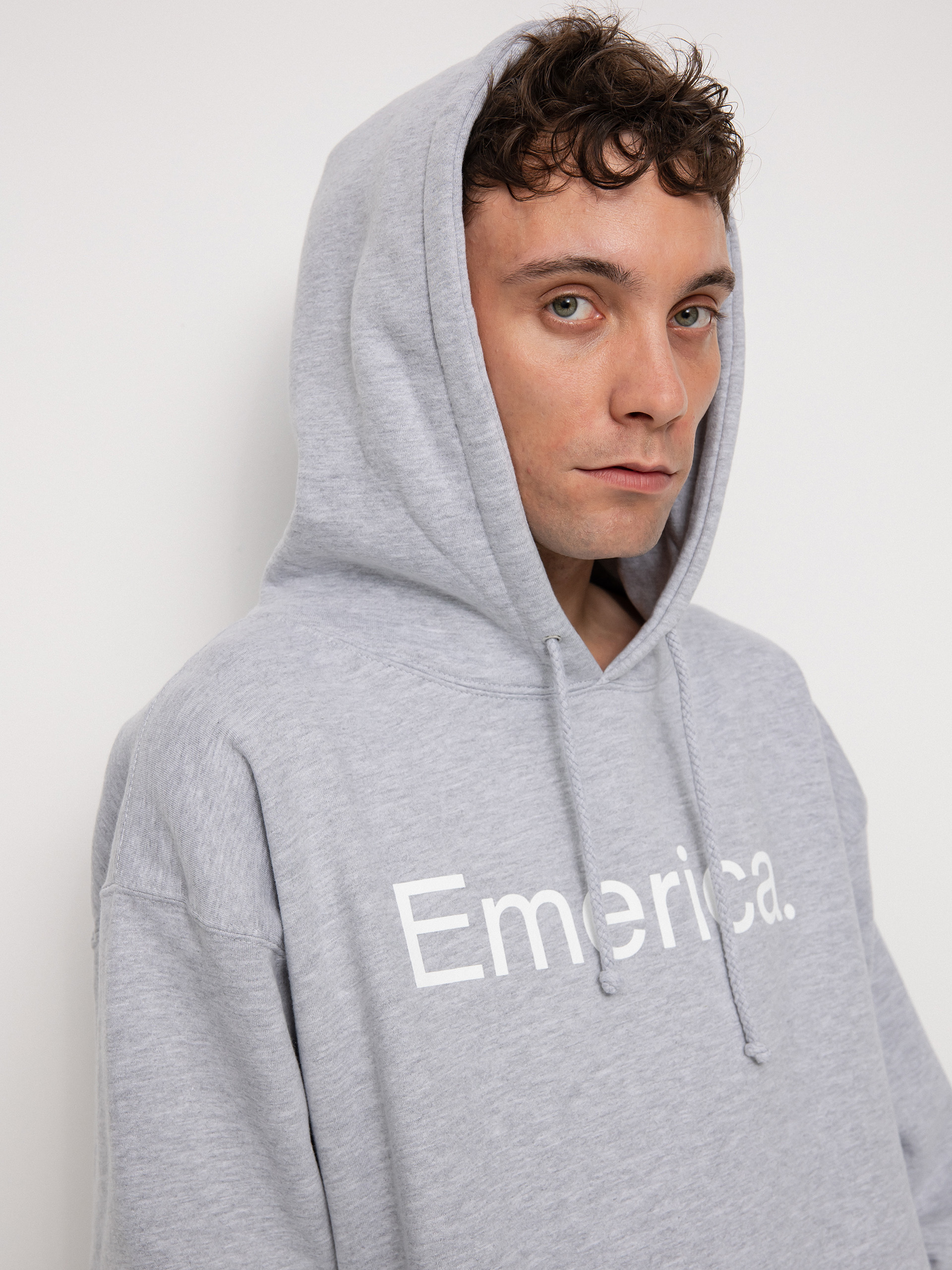 Emerica Pure Logo HD Kapucnis pulóver (light grey)