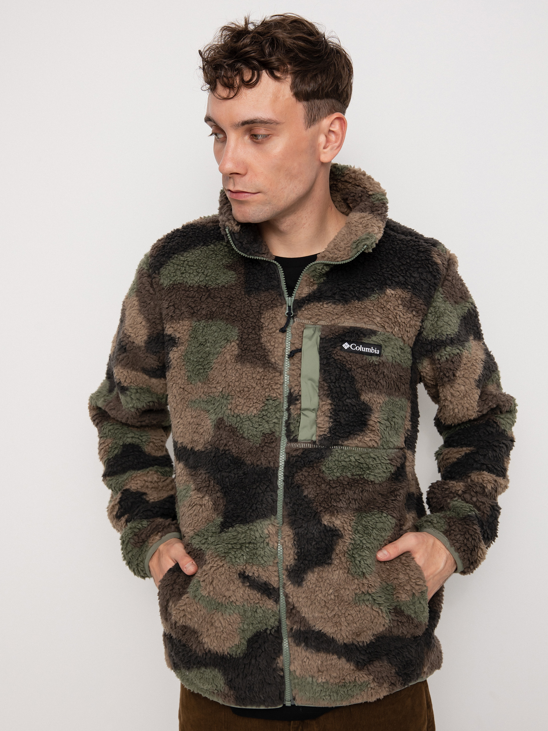 Férfi Columbia Winter Pass Print Fleece Full Zip Polár pulóver (cypress mod cam)