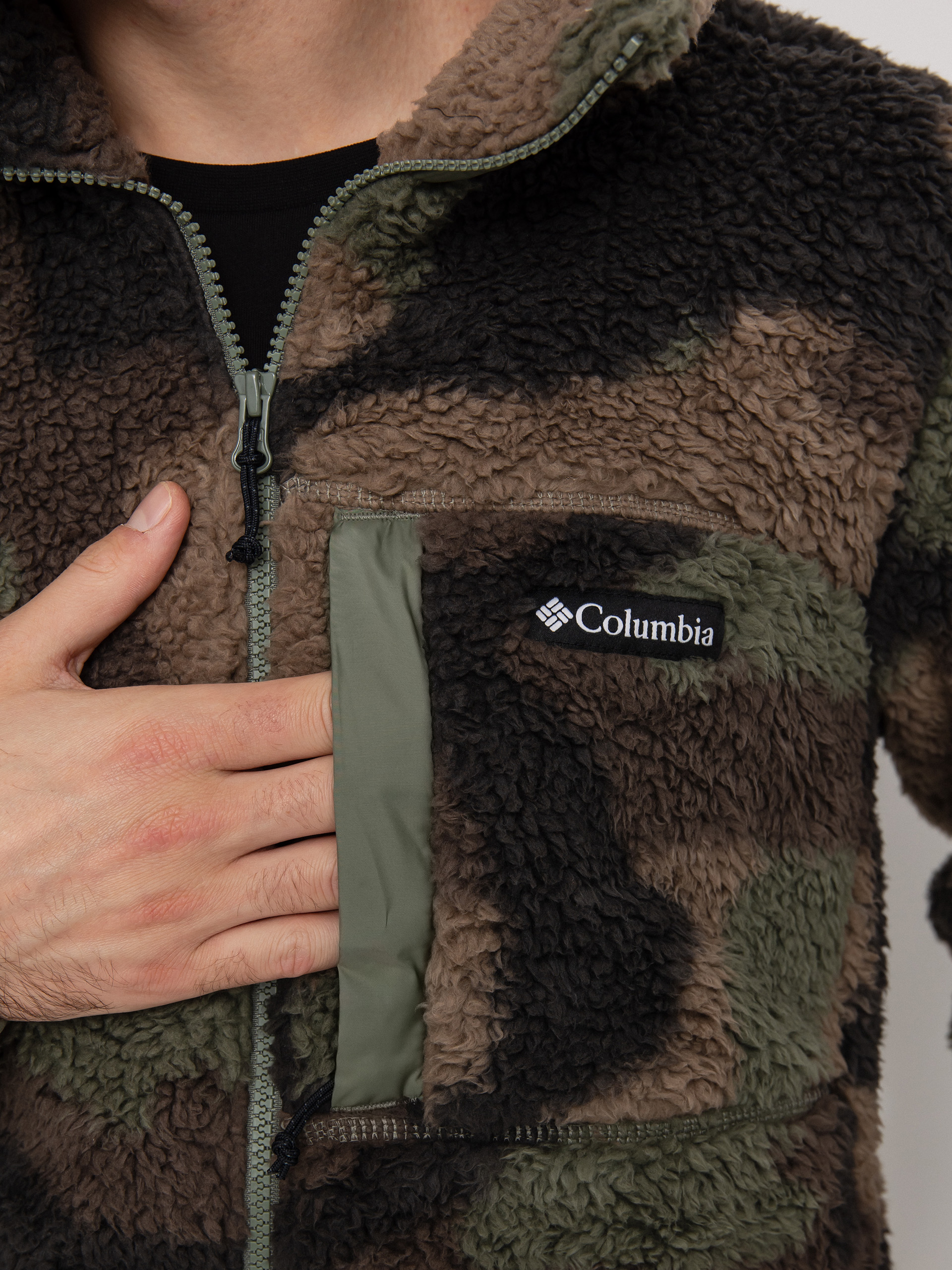 Férfi Columbia Winter Pass Print Fleece Full Zip Polár pulóver (cypress mod cam)