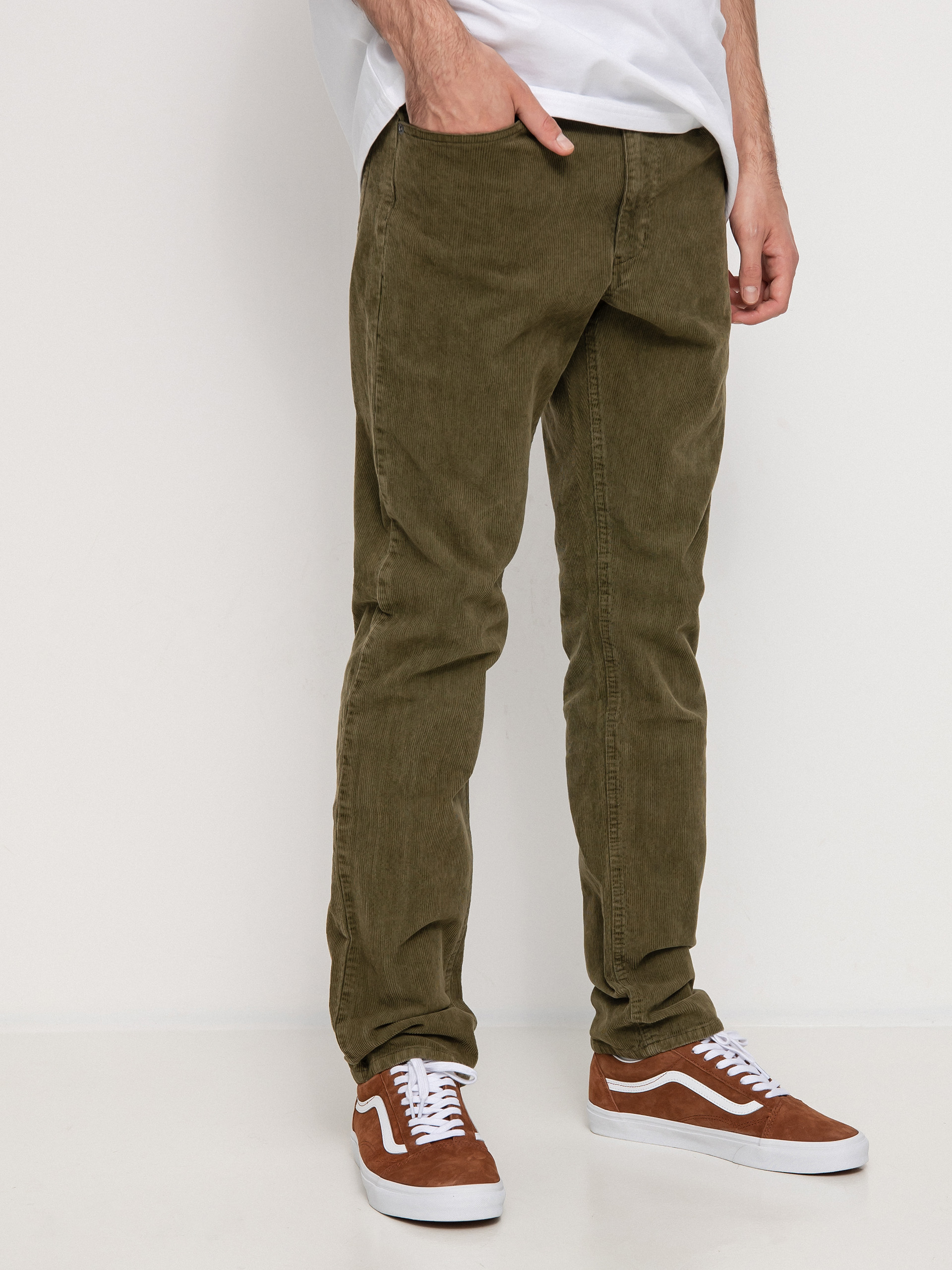 RVCA Daggers Pigment Cord Kisnadrág (olive)