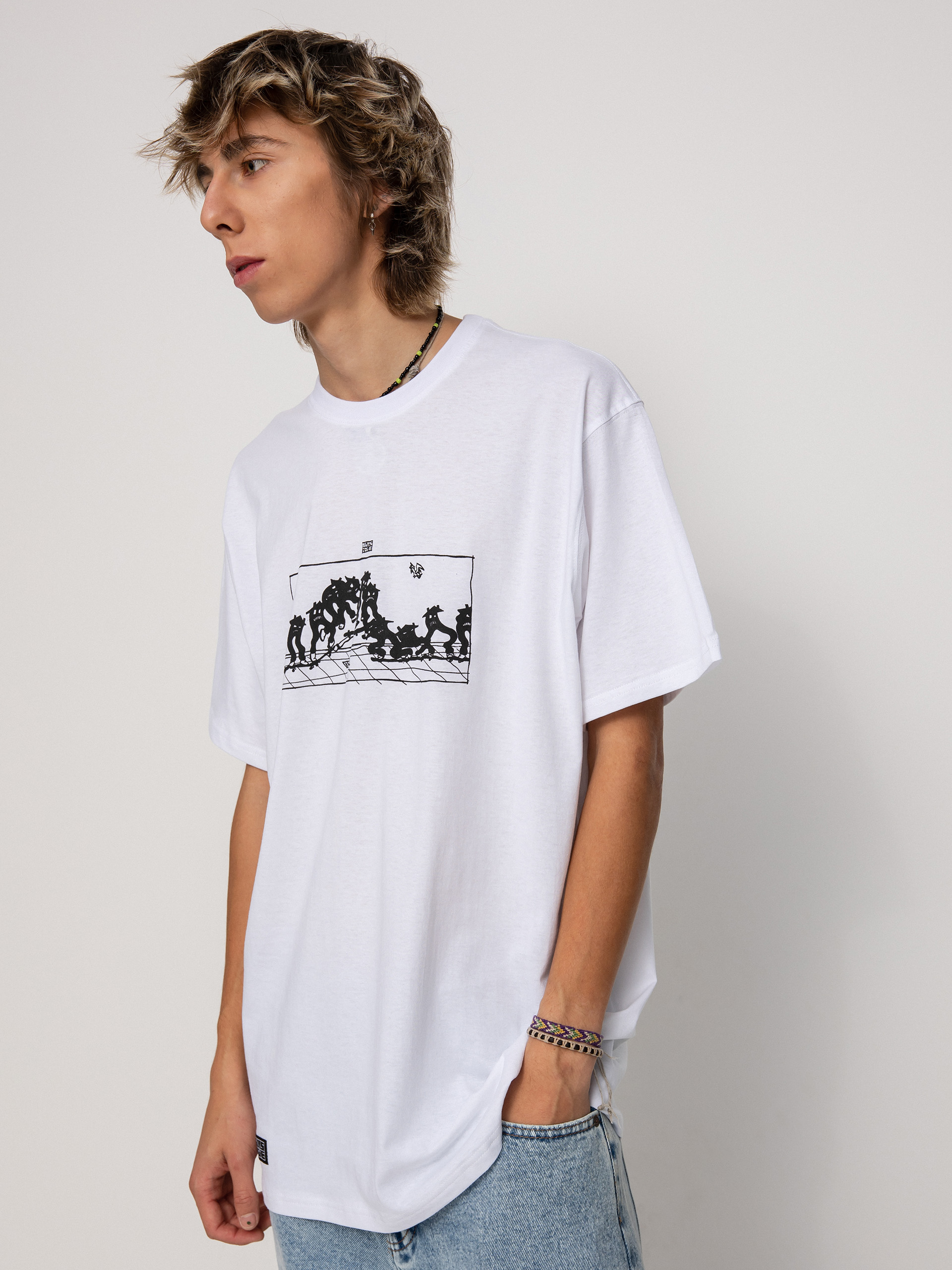 Nervous X TOPE Kickflip póló (white)