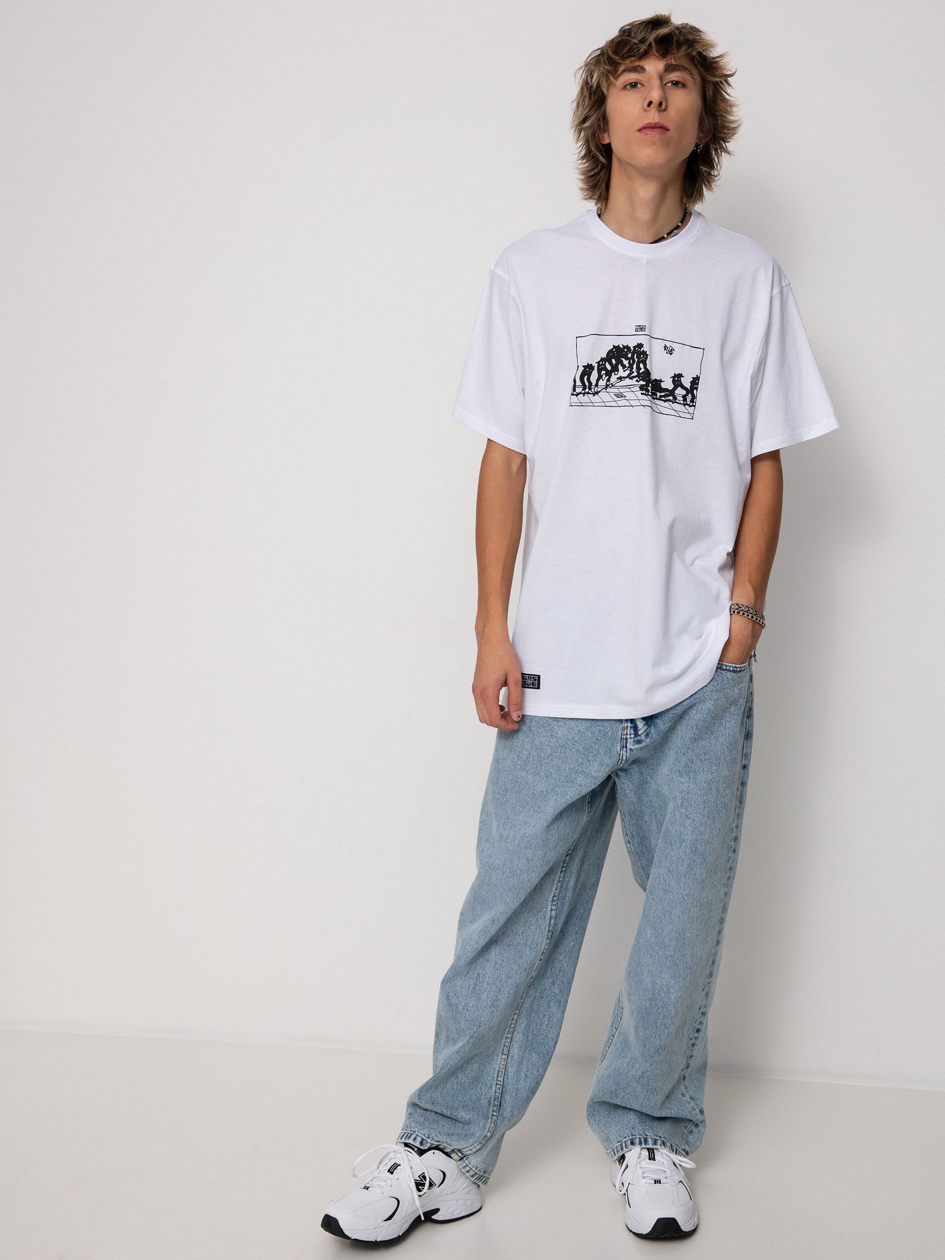 Nervous X TOPE Kickflip póló (white)