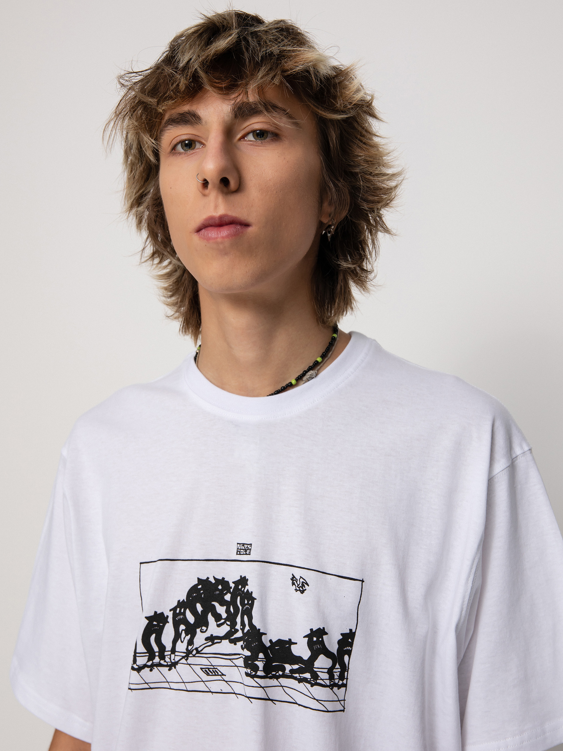 Nervous X TOPE Kickflip póló (white)