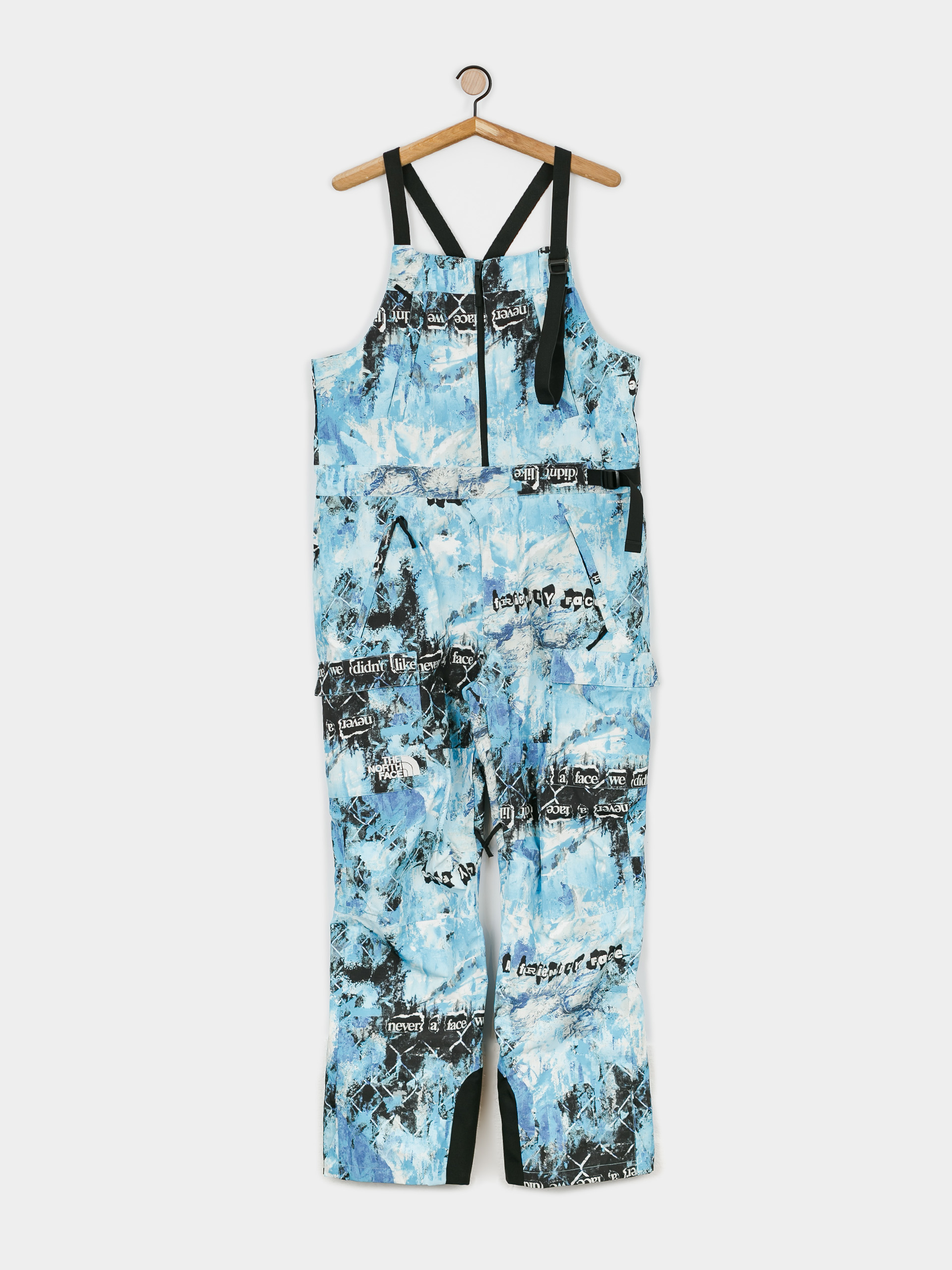 Férfi The North Face Printed Dragline Bib Snowboard nadrág (norse blue/cole navin/never a face print)