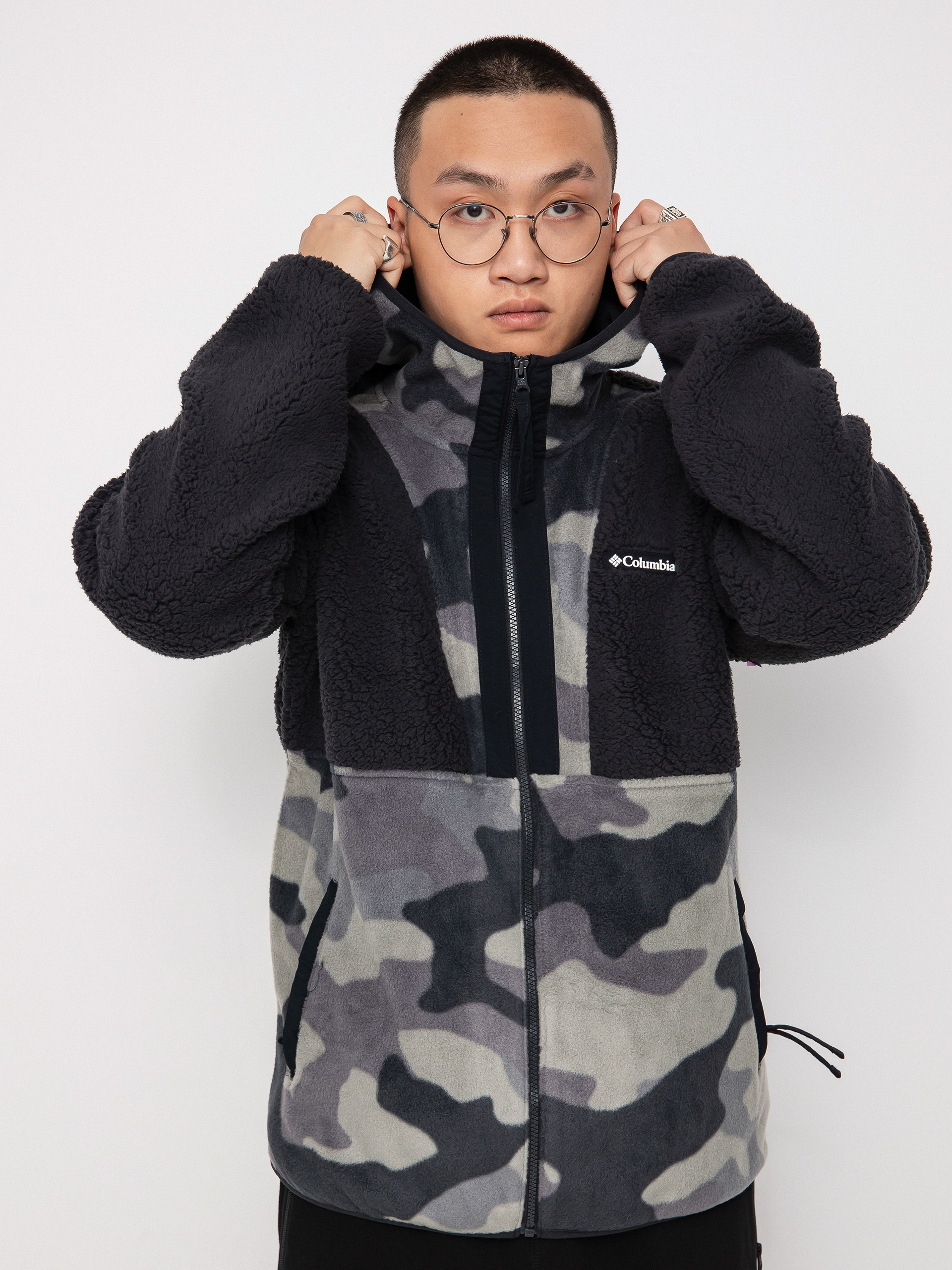 Férfi Columbia Backbowl Sherpa FHD Polár pulóver (black black mo)