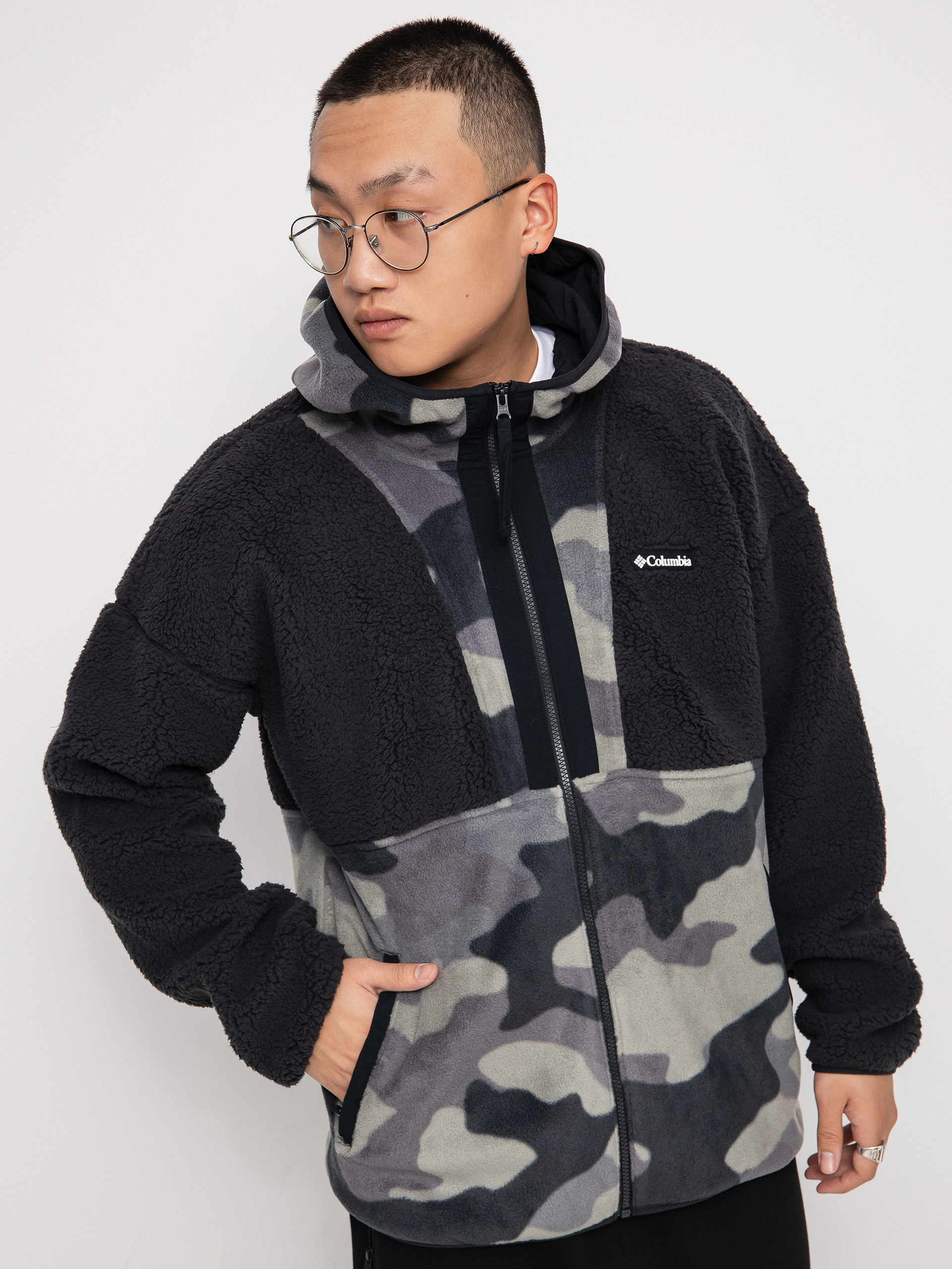 Férfi Columbia Backbowl Sherpa FHD Polár pulóver (black black mo)