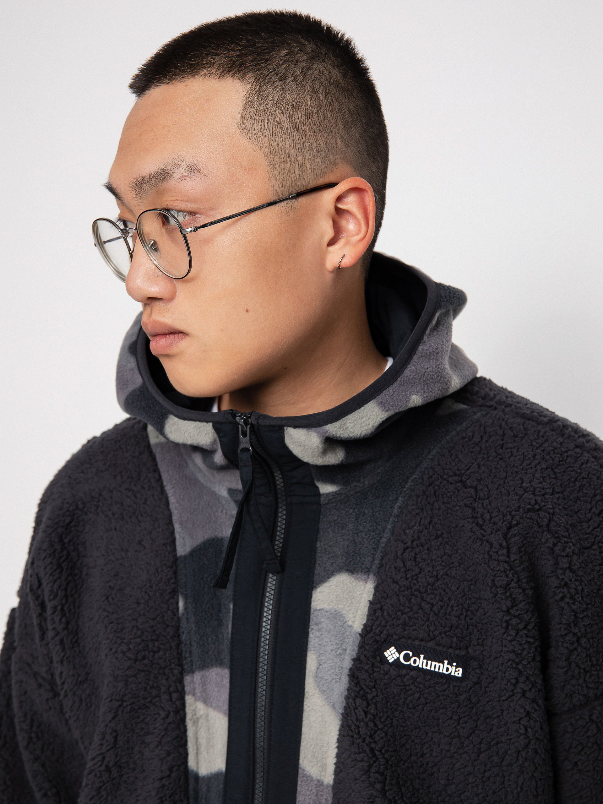 Férfi Columbia Backbowl Sherpa FHD Polár pulóver (black black mo)