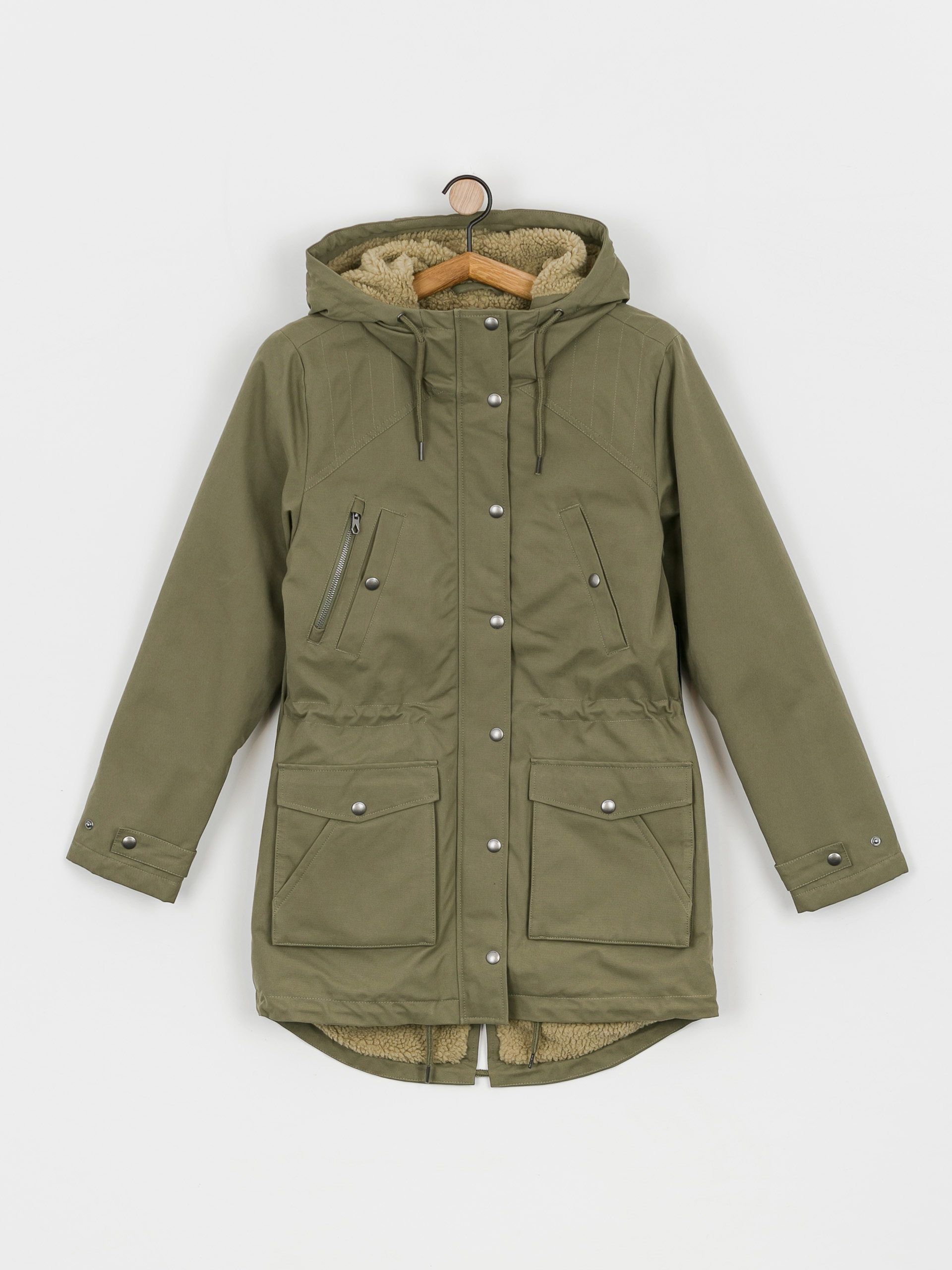 Volcom Walk On By 5K Parka Dzseki Wmn (army green combo)