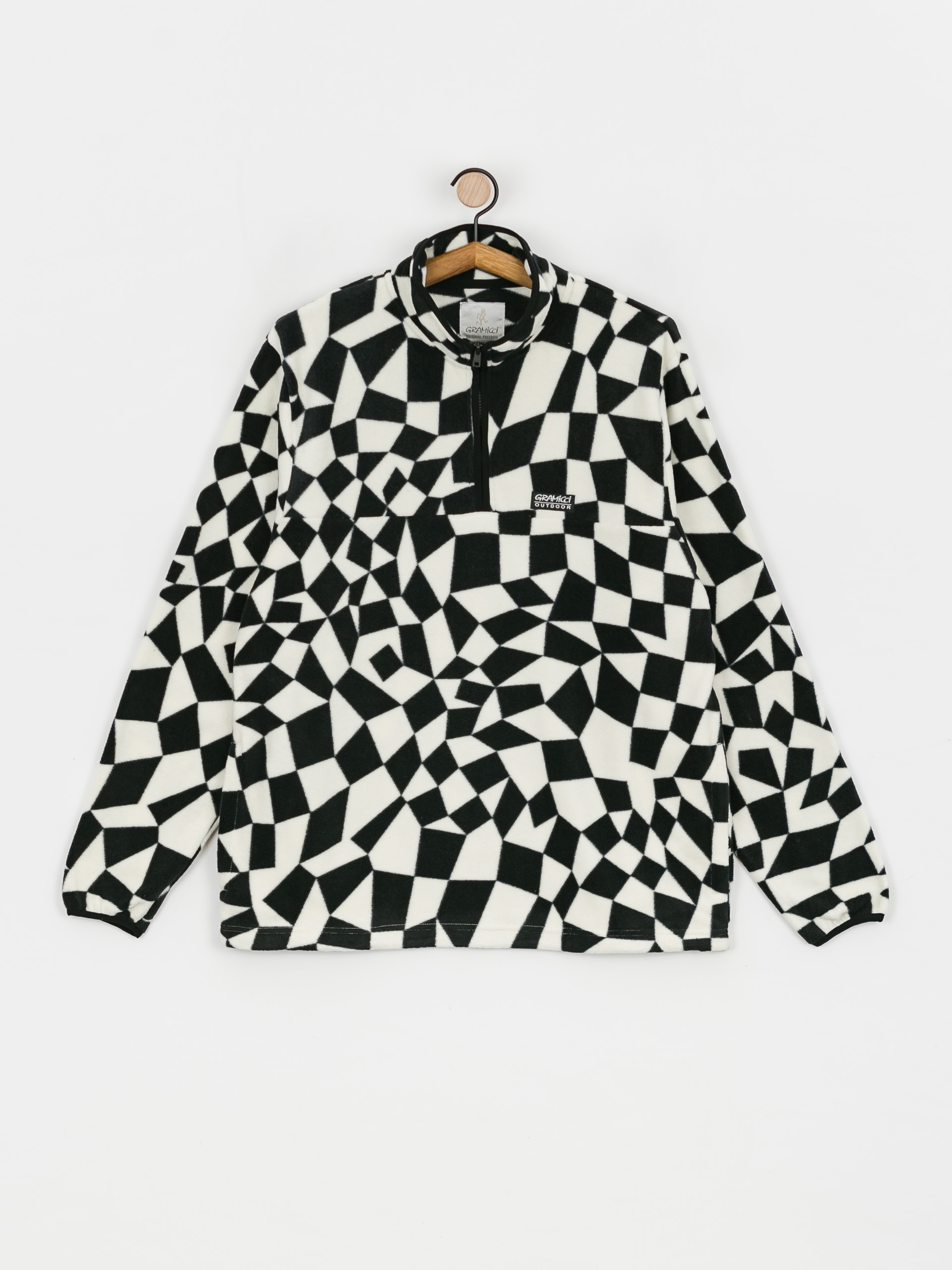 Férfi Gramicci Mock Neck Polár pulóver (black check)