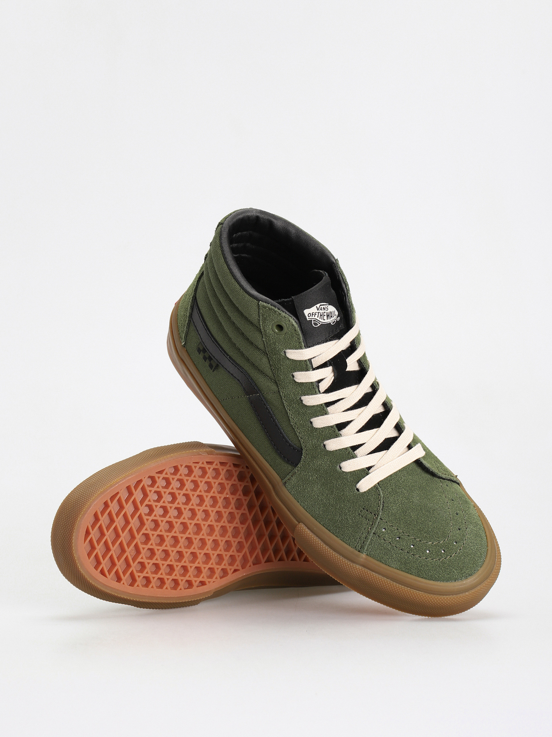 Vans Skate Sk8 Hi Cipők (green/gum)