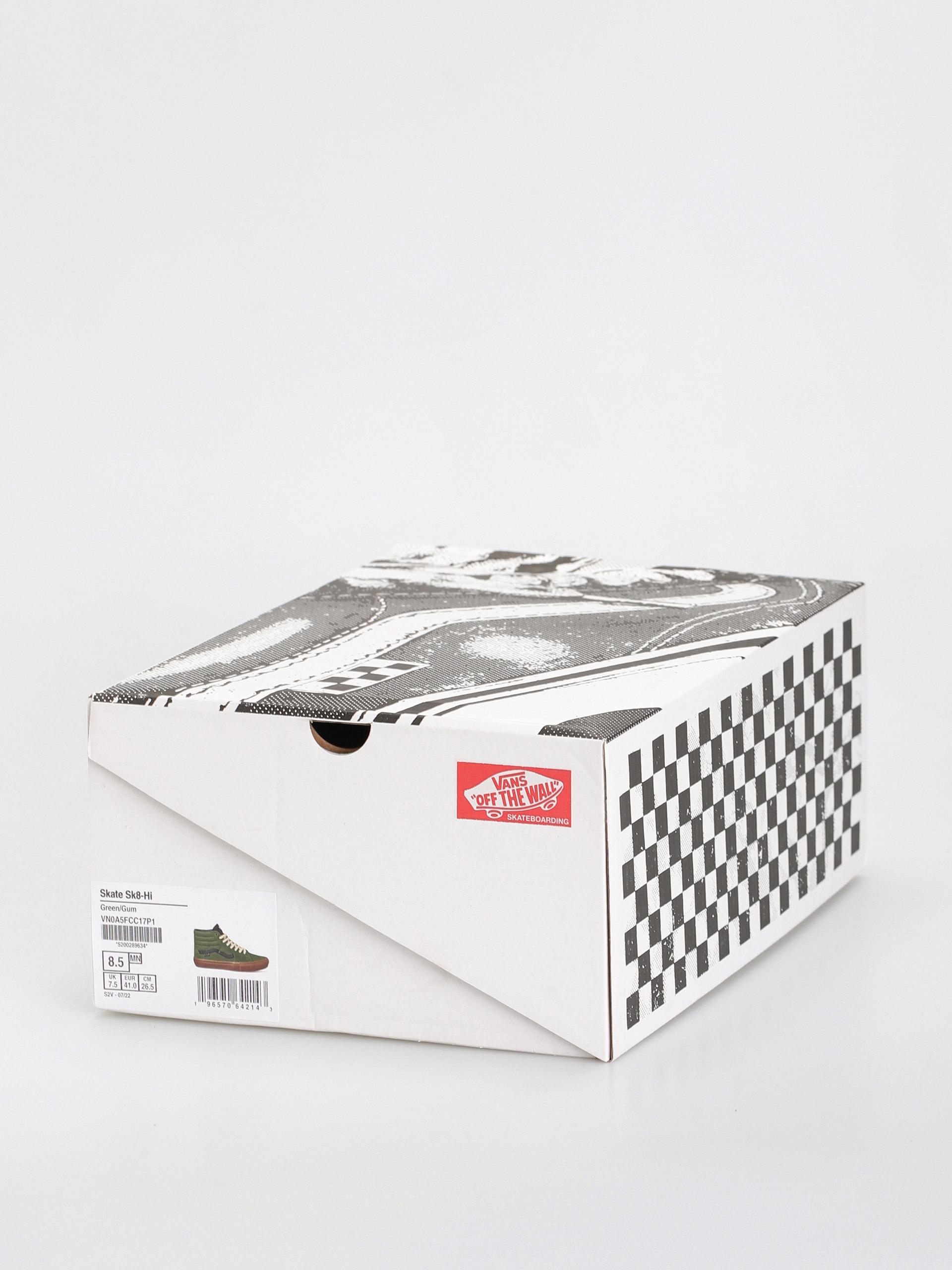 Vans Skate Sk8 Hi Cipők (green/gum)