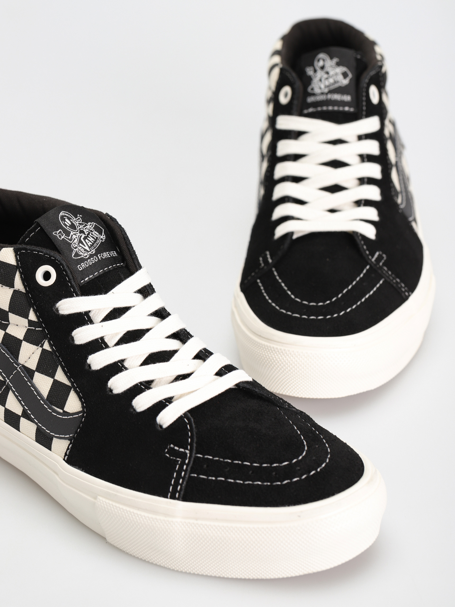 Vans Skate Grosso Mid Cipők (checkerboard black/marshmallow)