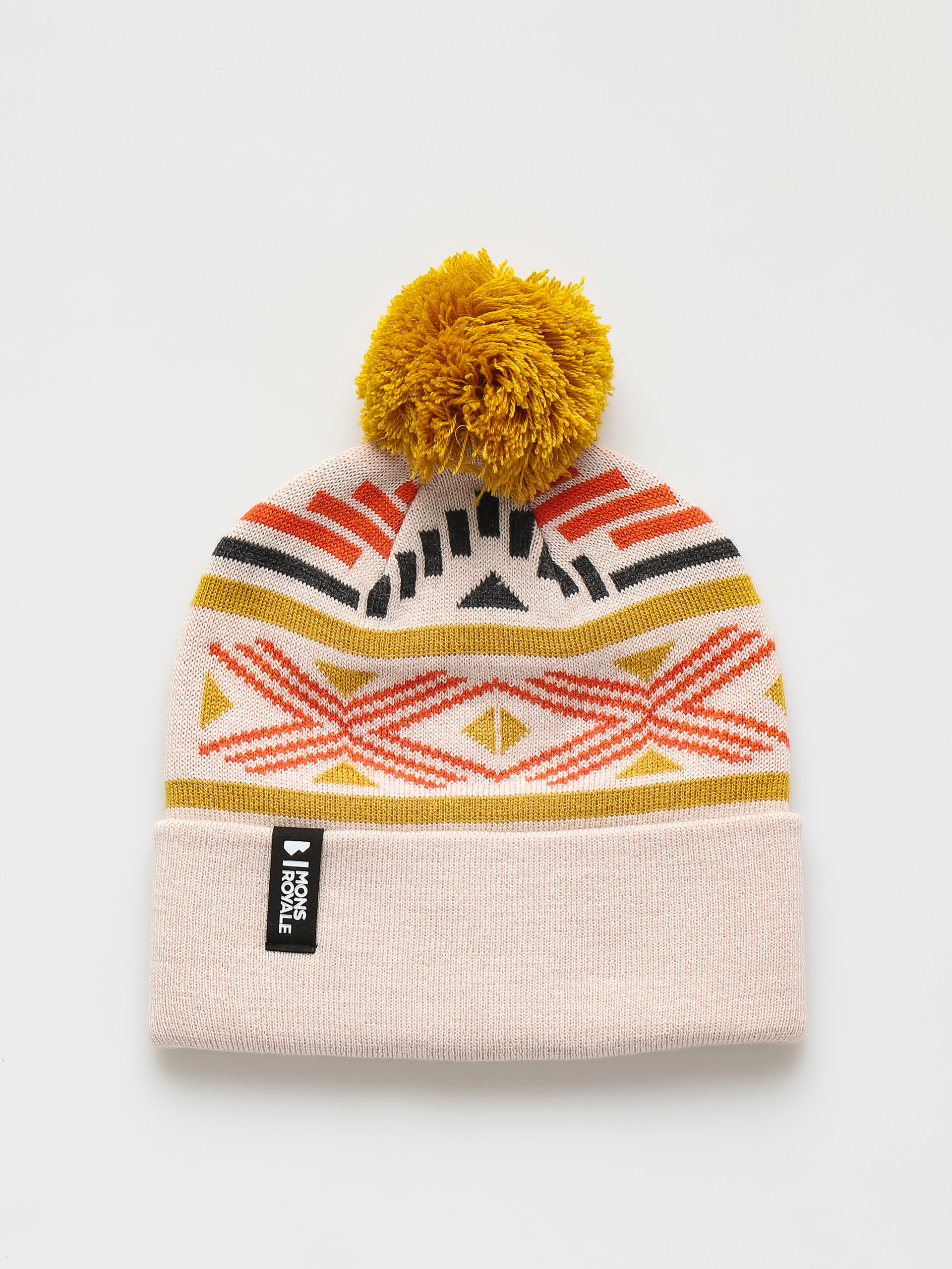 Mons Royale Pom Pom Sapka (oatmeal/retro red)